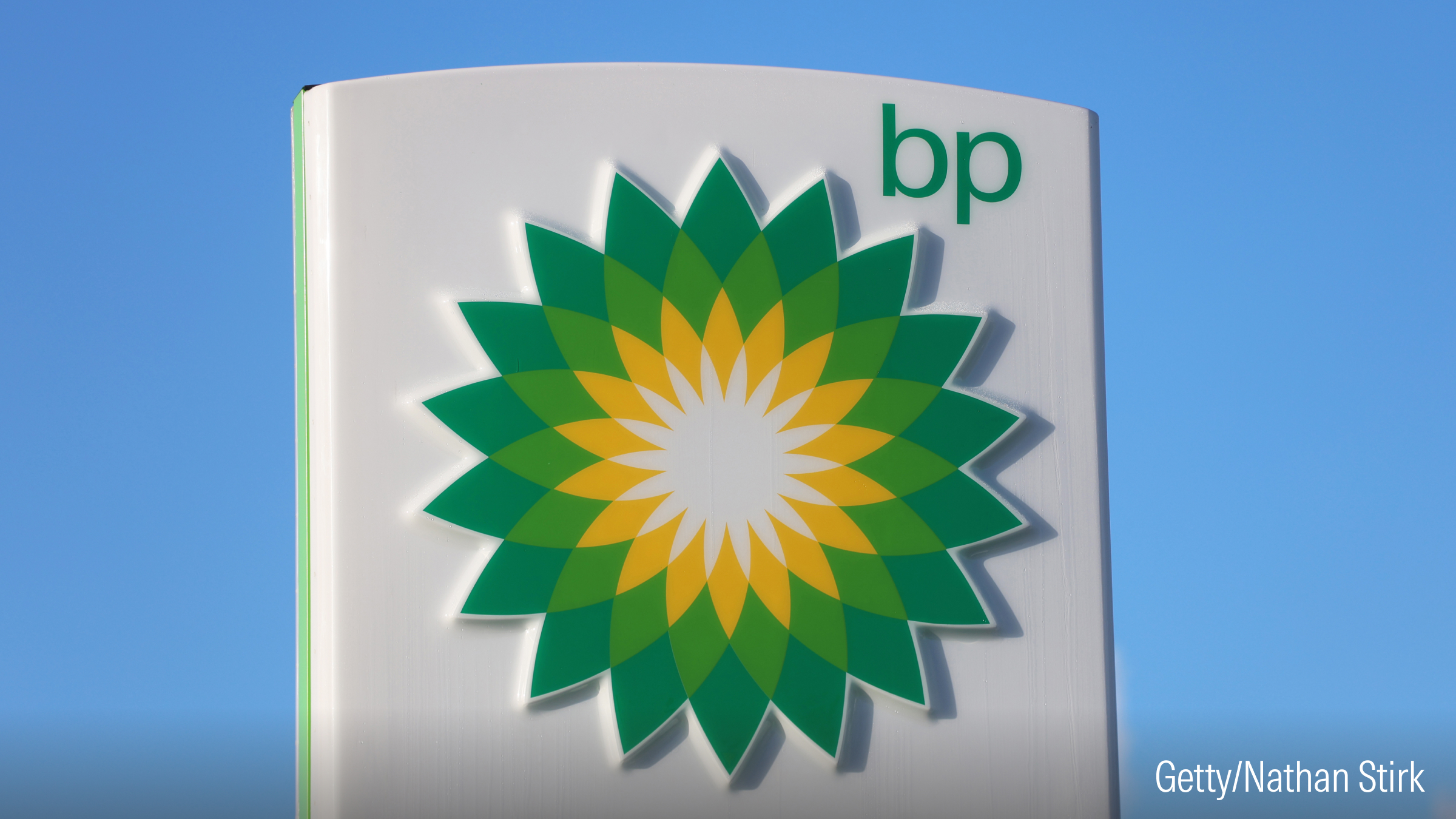 The BP logo is displayed outside a petrol station.