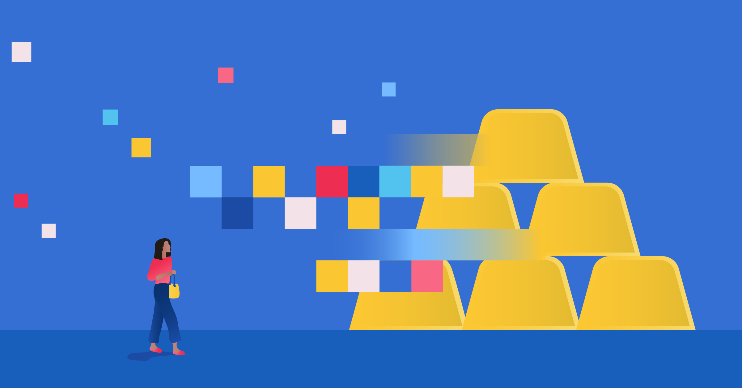 Guld pixelerad illustration