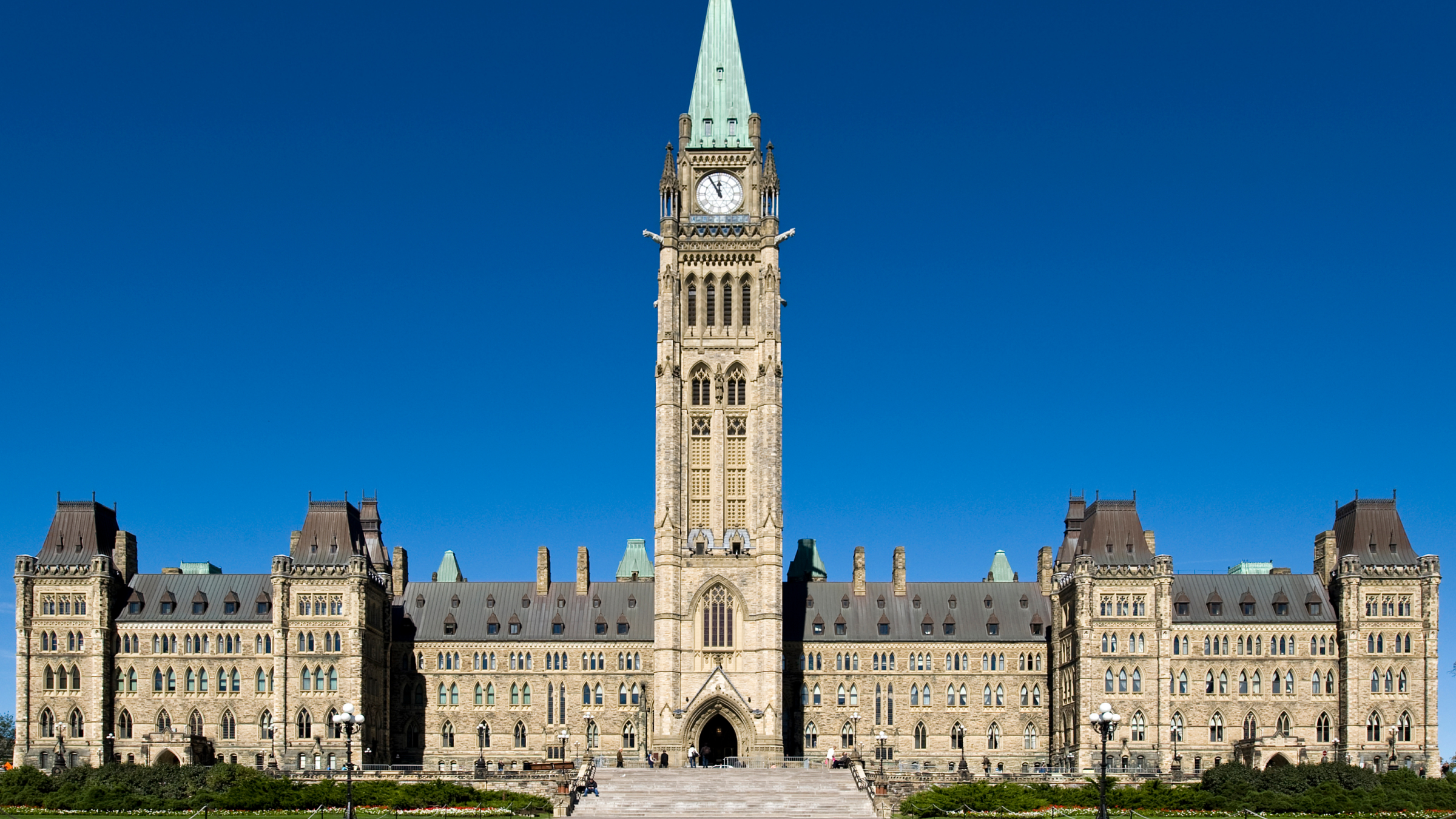Exterior of Canada's Parliament Hill.