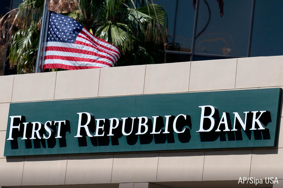 First Republic Bank sign on building.