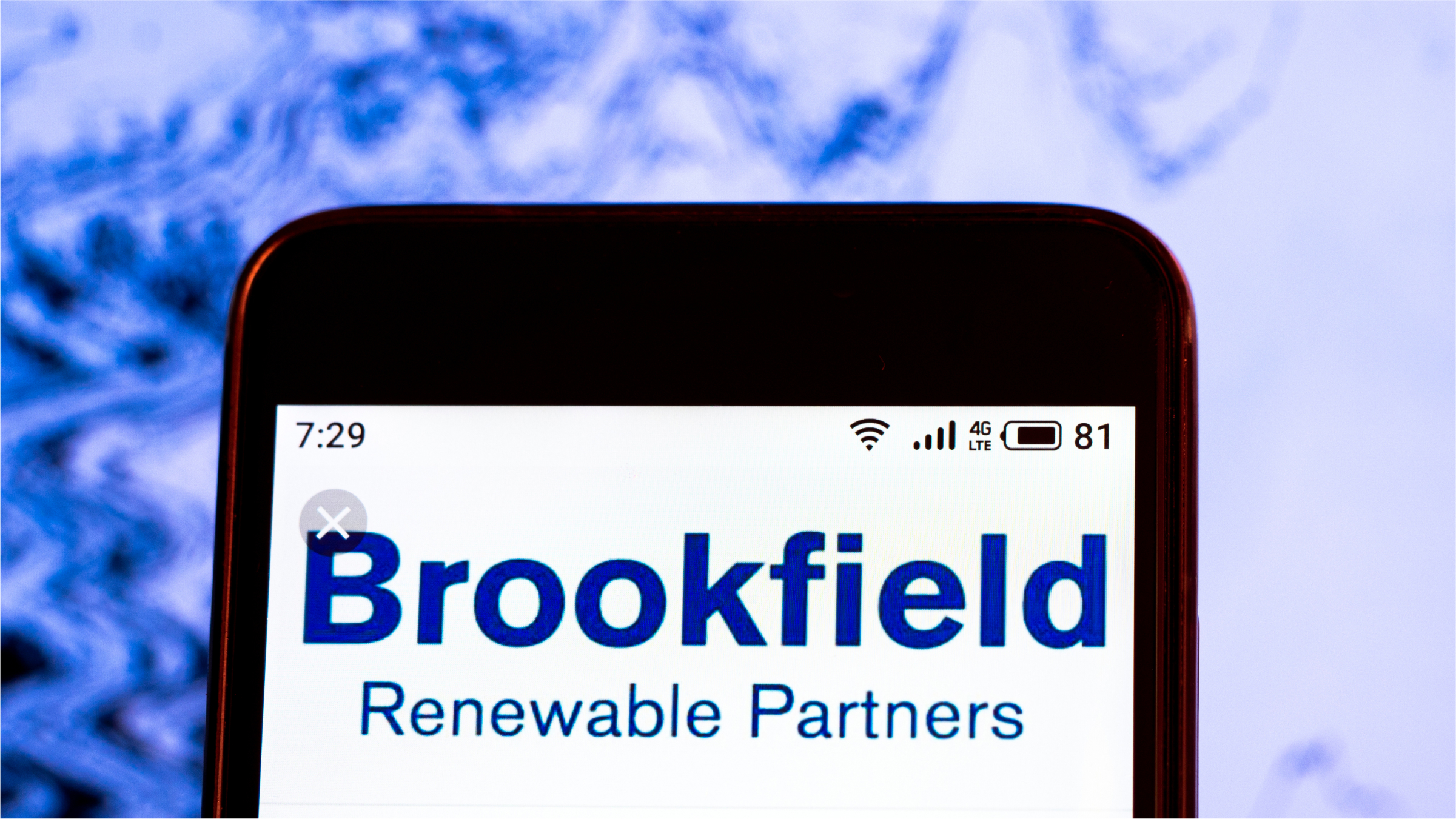 The Brookfield Renewable Partners logo seen displayed on a smartphone.