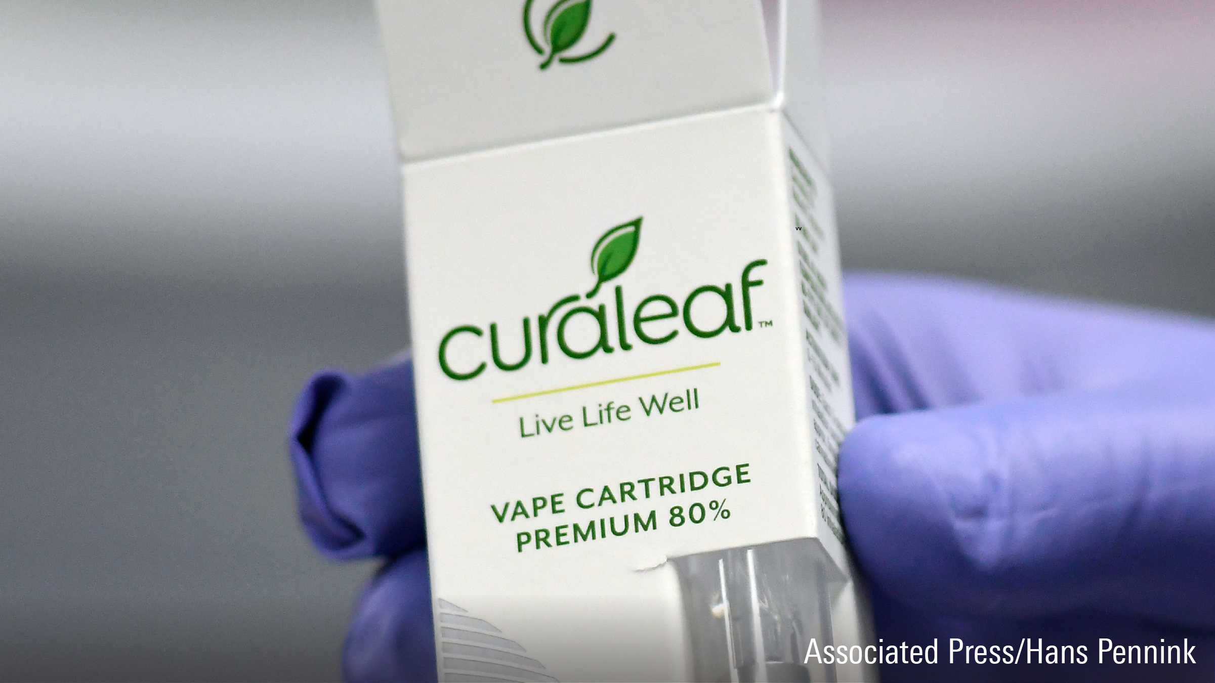 A display of a medical marijuana product completed in the formulation room during a media tour of the Curaleaf medical cannabis cultivation and processing facility.