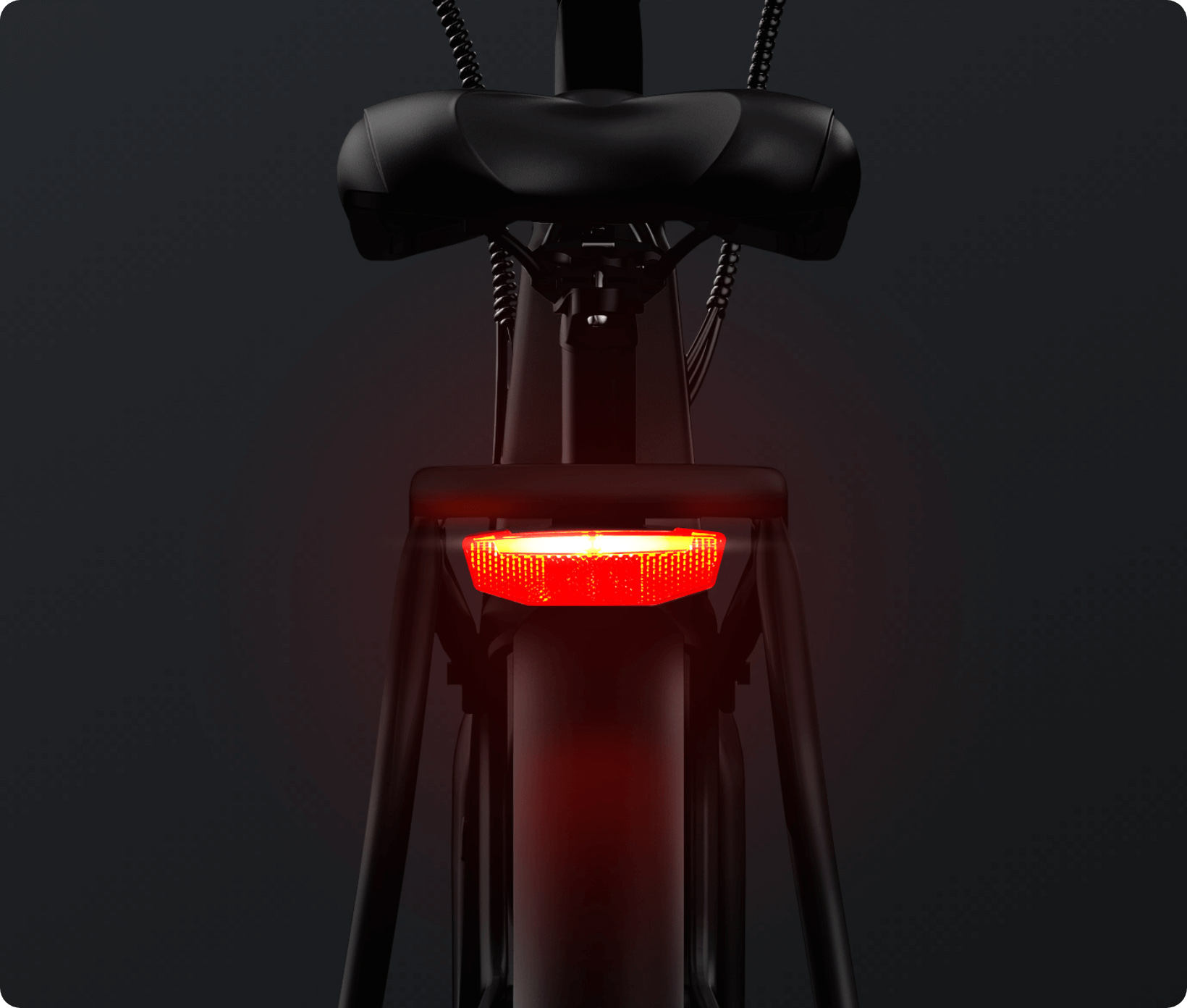 Commuter accessories include an integrated taillight with brake lighting.