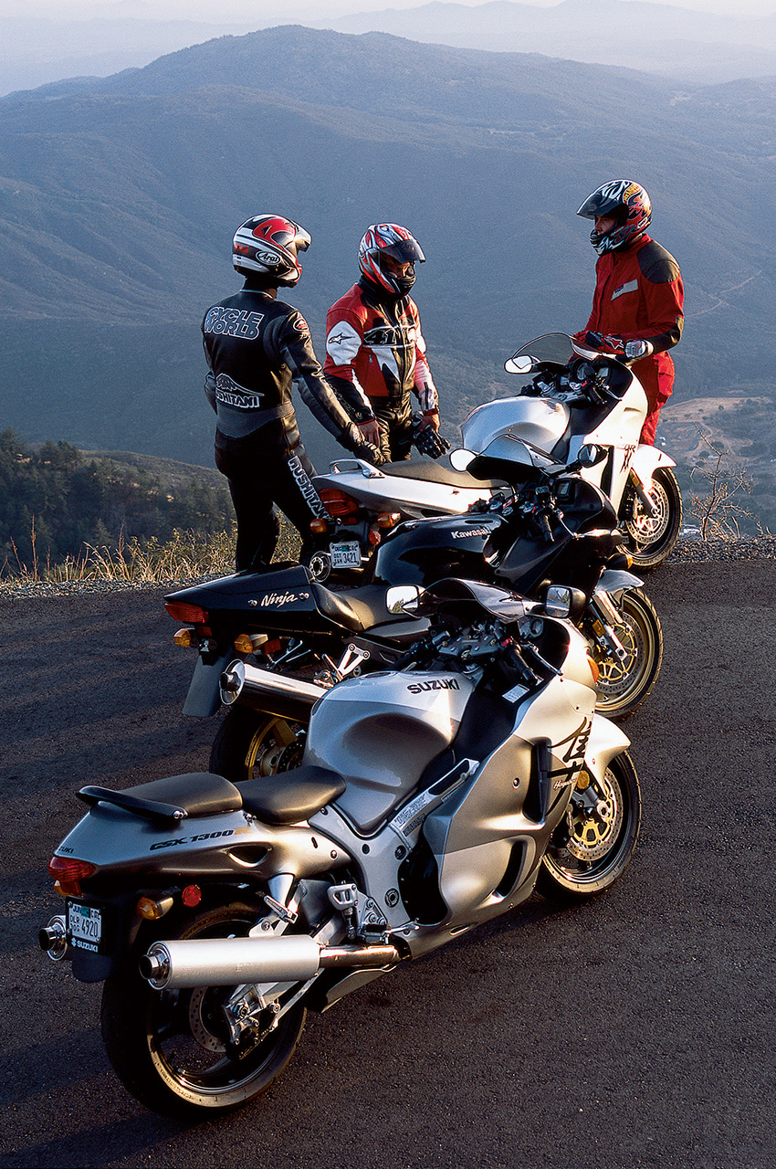 Honda CBR1100XX vs. Kawasaki Ninja ZX-12R vs. Suzuki GSX1300R 