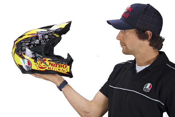 ANTONIO GARCIA コルドベス57黒 アルカセラス 25 AGV AX-8 TP199 Signature Helmet- Travis Pastrana Motorcycle Helmet