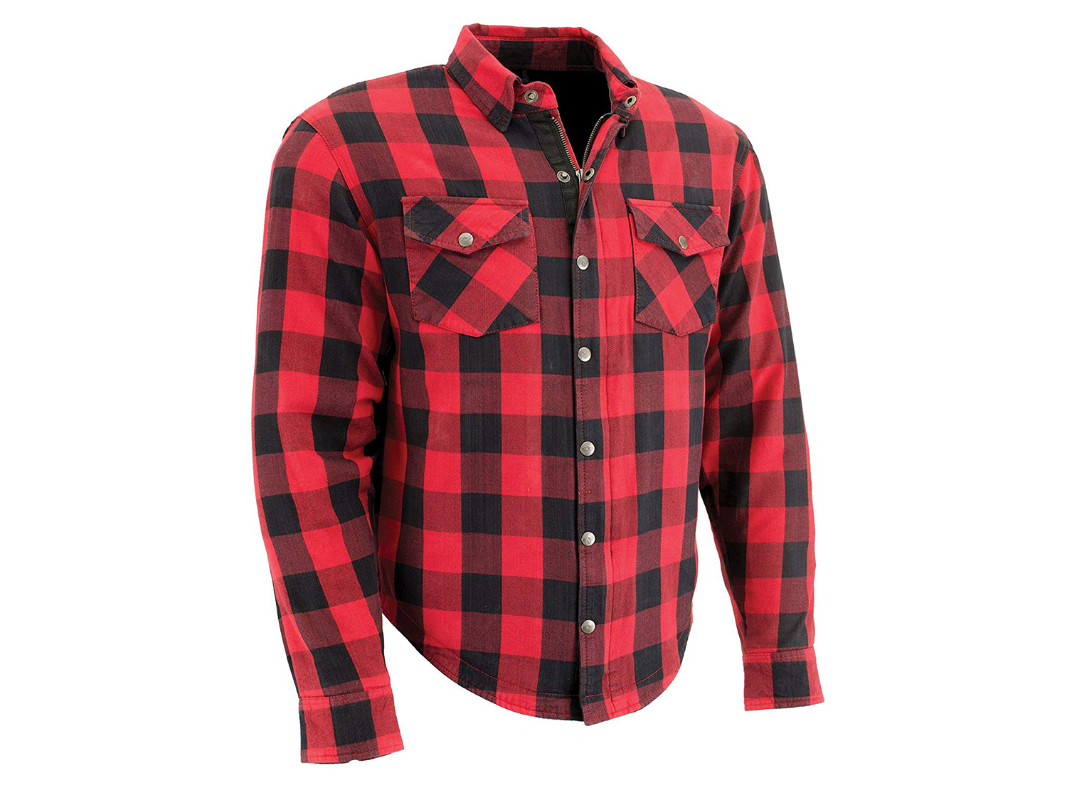 New Bikers Gear Motorcycle Kevlar® Lined Cotton Flannel Lumberjack Shirt Black 