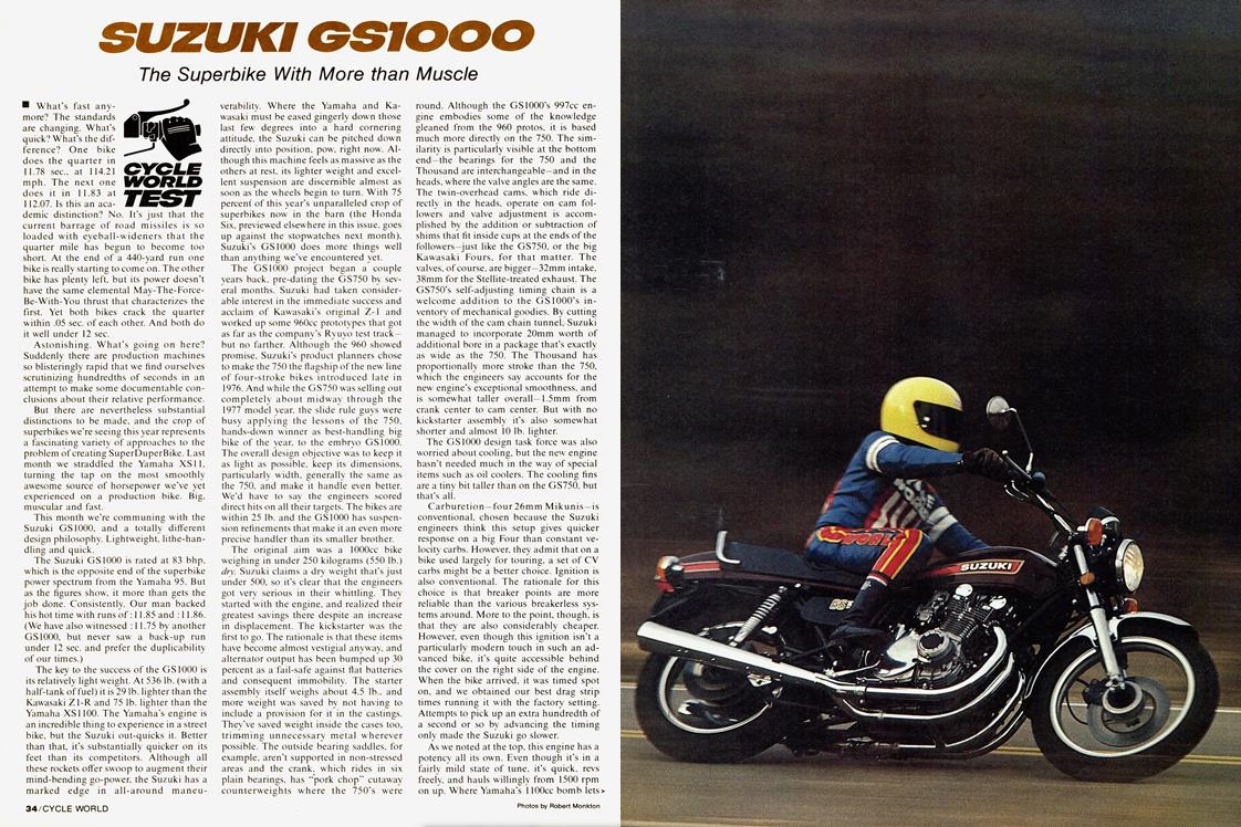 Suzuki sales gs1000 performance