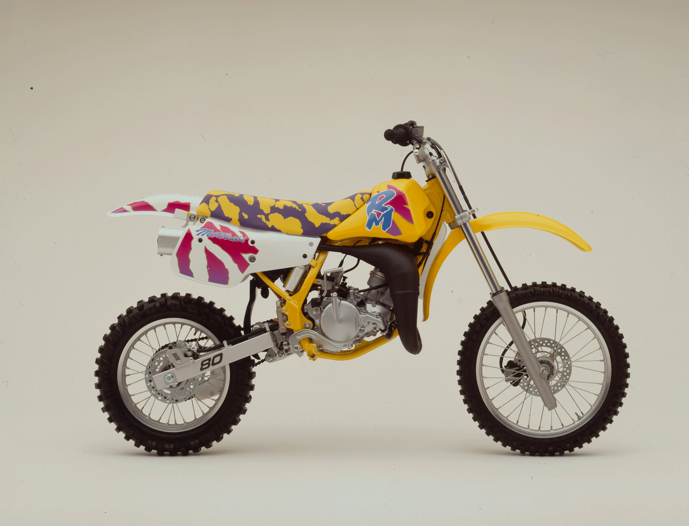 Cycle World said the 1992 Suzuki RM250 was “dazzling in eye-popping coats of multiple colors.”