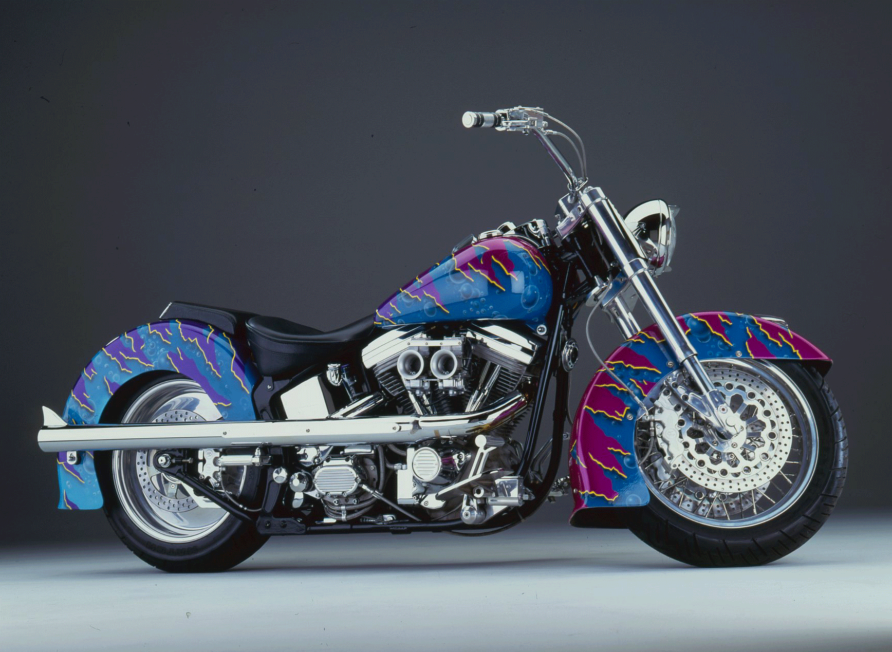 Builder Denny Berg referred to his custom’s appearance as “kind-of-a-surfer-punk-on-acid-look..