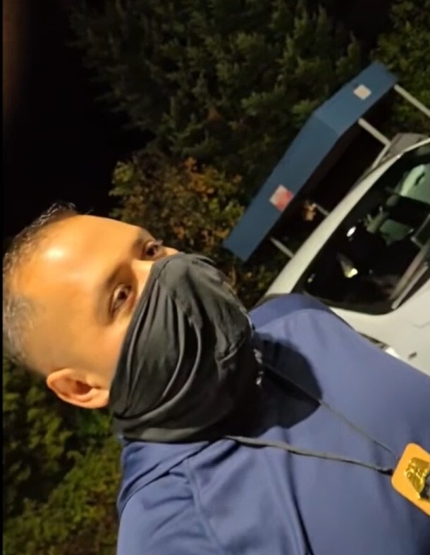 In a screenshot of a video provided by attorney Michael Fuller, an immigration officer can be seen speaking to Francisco Miranda in Portland, Ore., on Oct. 2, 2025.