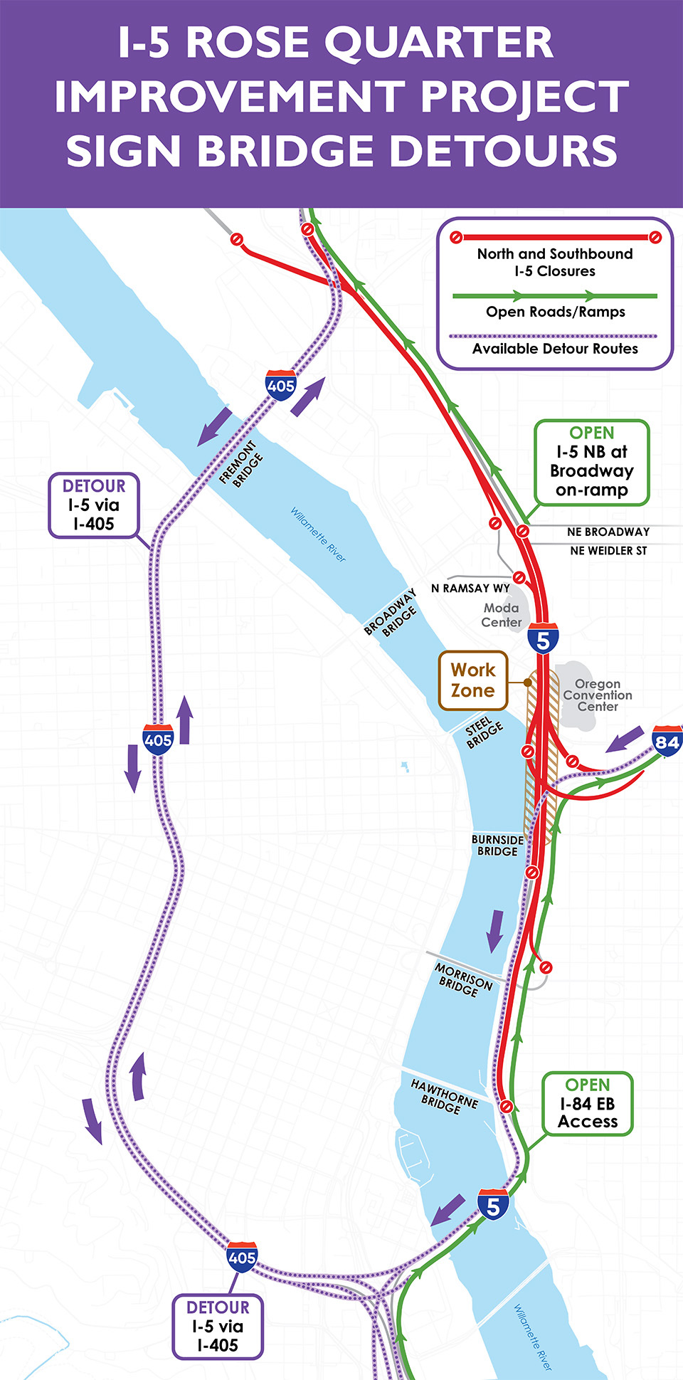 Overnight closures coming to I-5 and I-205 in Portland this month