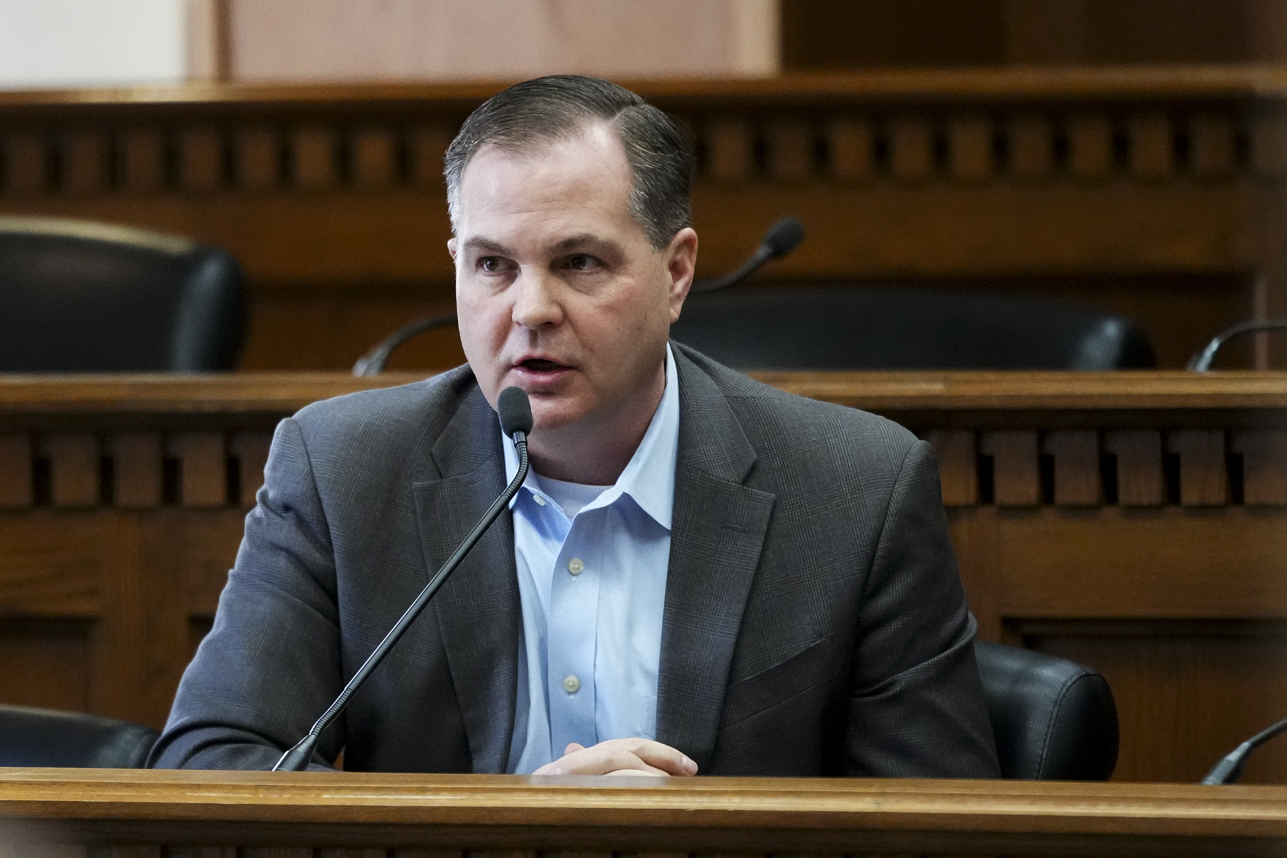 FILE - Minority Leader John Braun, R-Centralia, at the Capitol, Jan. 9, 2025, in Olympia, Wash. Braun on Tuesday announced his plans to run for the U.S. House of Representatives.