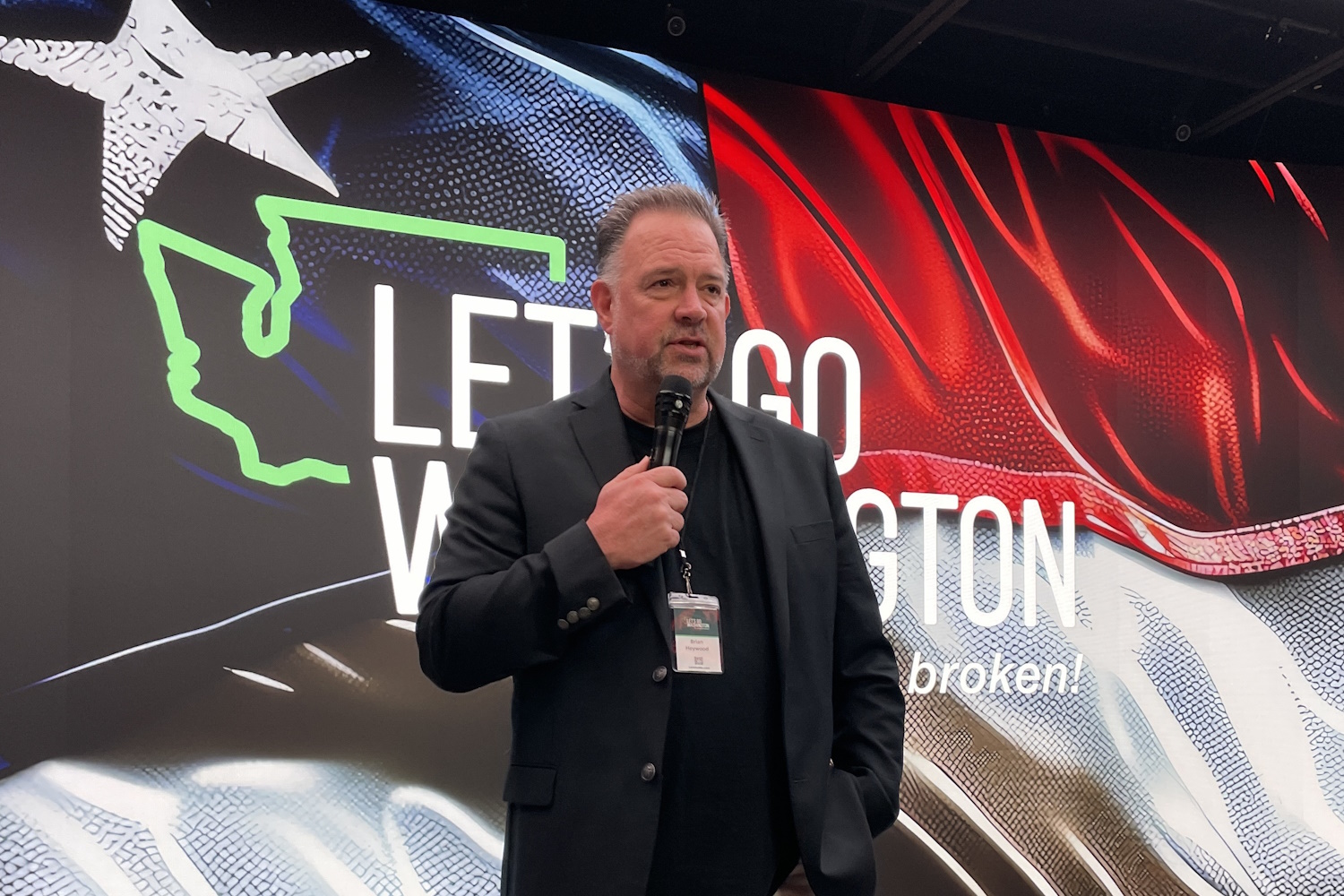In this file photo, Brian Heywood attends the Let's Go Washington election night party on Nov. 5, 2024.