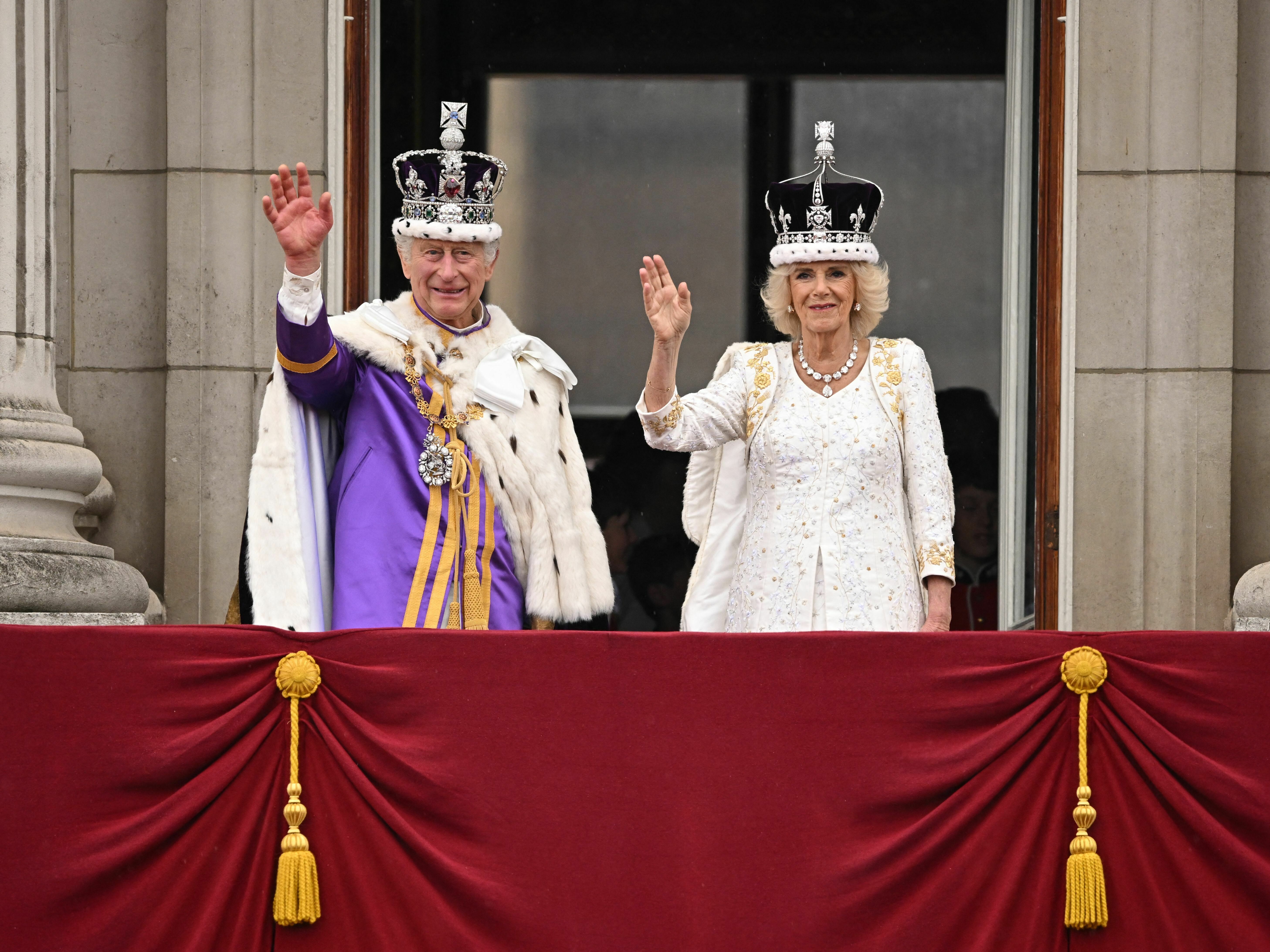 King Charles III and the Queen Consort arrive for their visit to