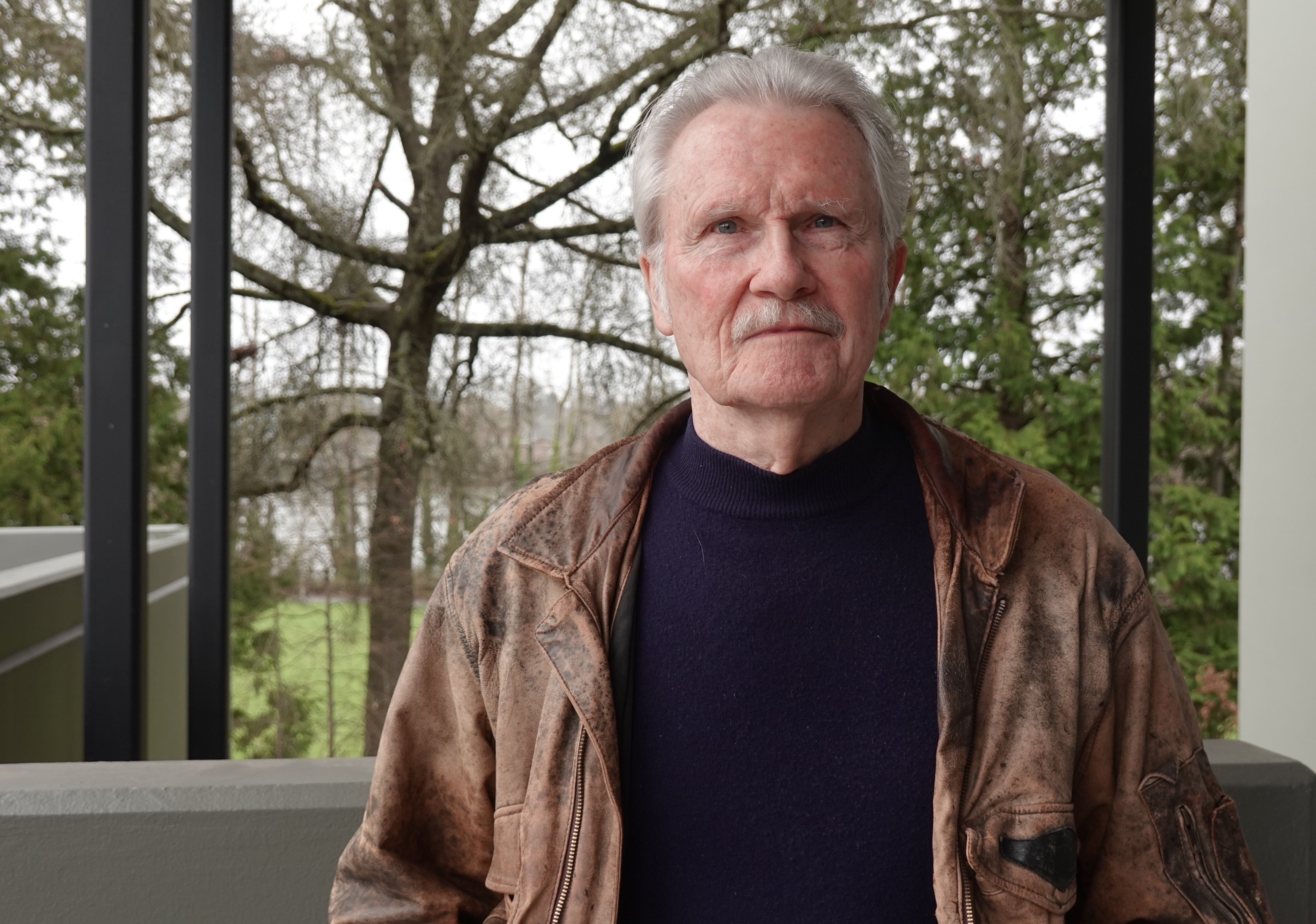 Former Democratic Gov. John Kitzhaber, who oversaw the creation of the Oregon Health Plan and the state's Coordinated Care model, pictured on March 14, 2025 at OPB, before his appearance on "Think Out Loud."