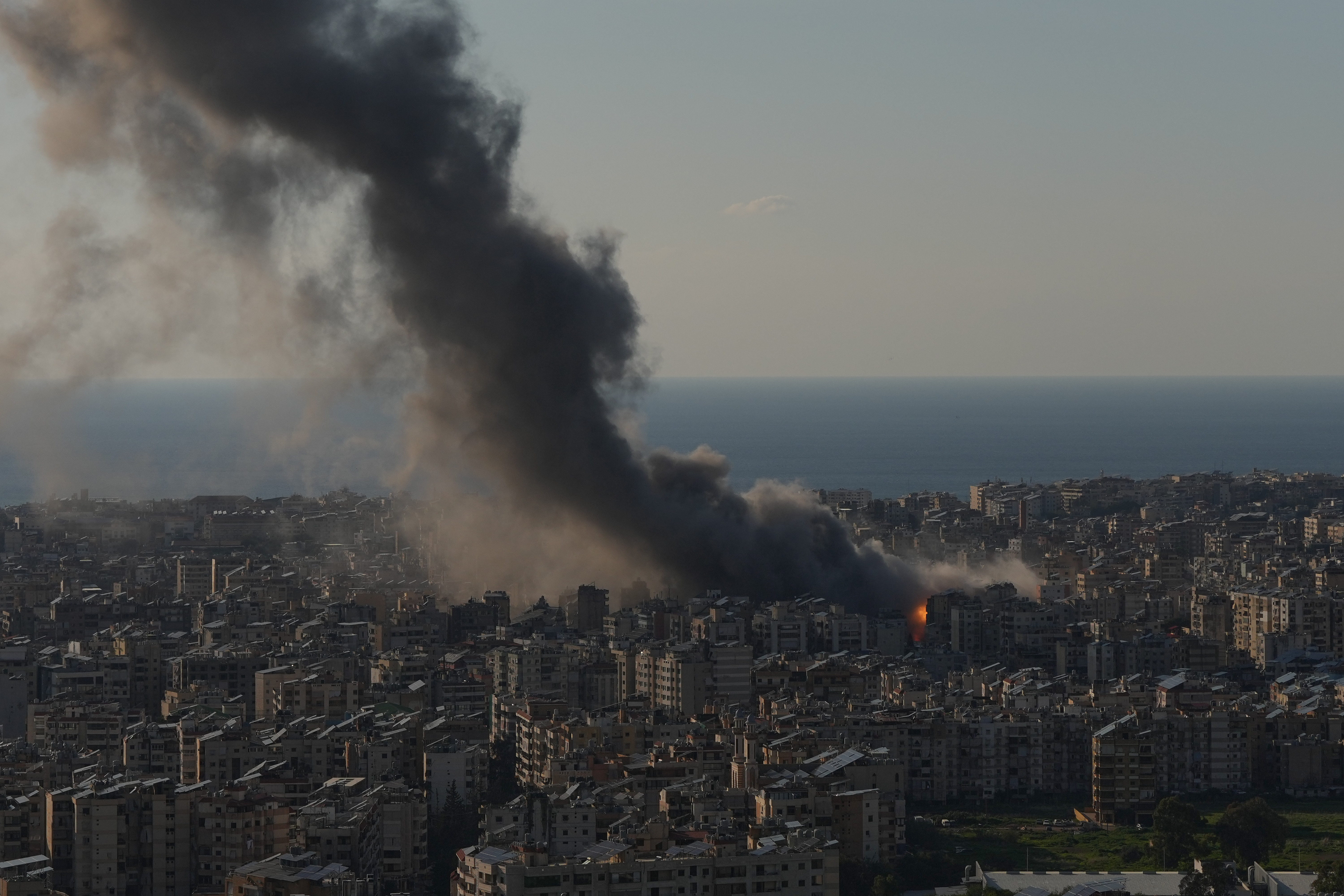 Smoke rises over Beirut after Israeli strikes in response to Hezbollah drone attacks - Israel Iran War March 2026