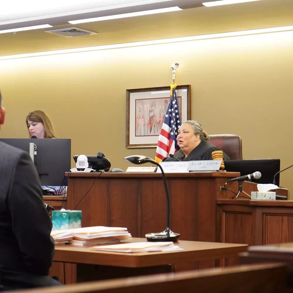 Judge Naomi Stacy of the Confederated Tribes of the Umatilla Indian Reservation holds court in this May 2024 photo. The tribe was a primary backer of a state bill that allows tribes to petition the Oregon governor for changes in state jurisdiction on tribal land.