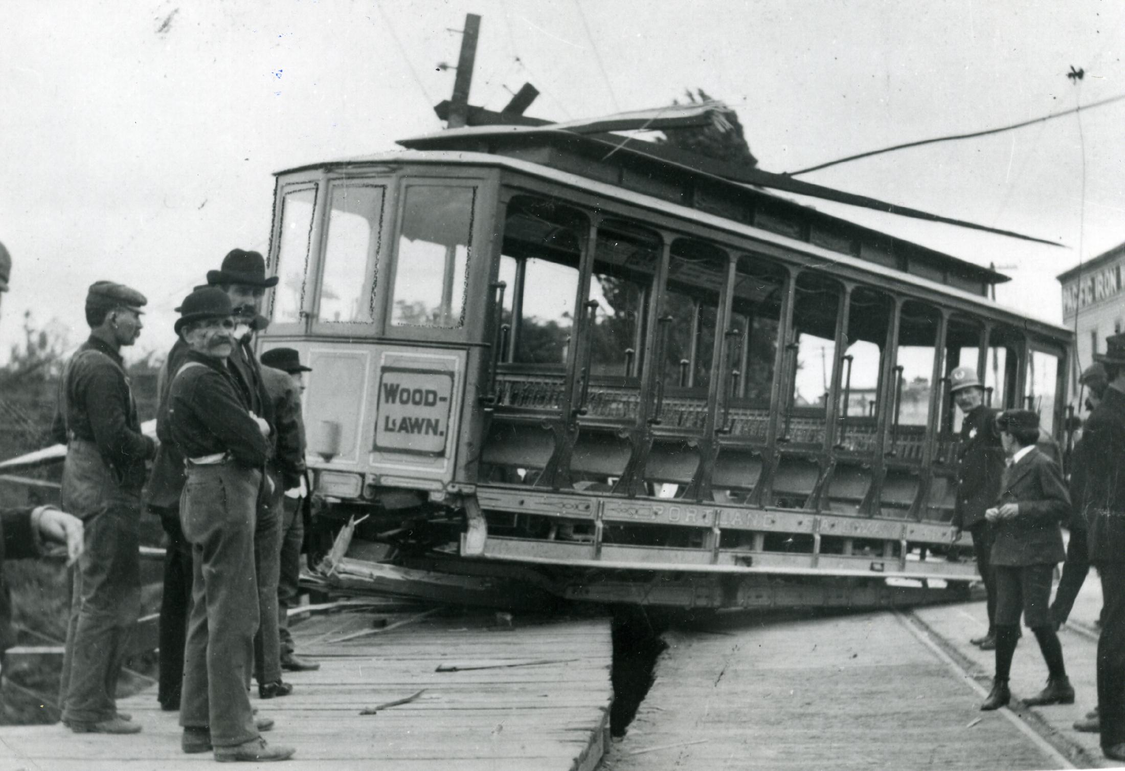 1891 OREGON PORTLAND City & Suburban Trolley Car Barn and crew REPRODUCTION 