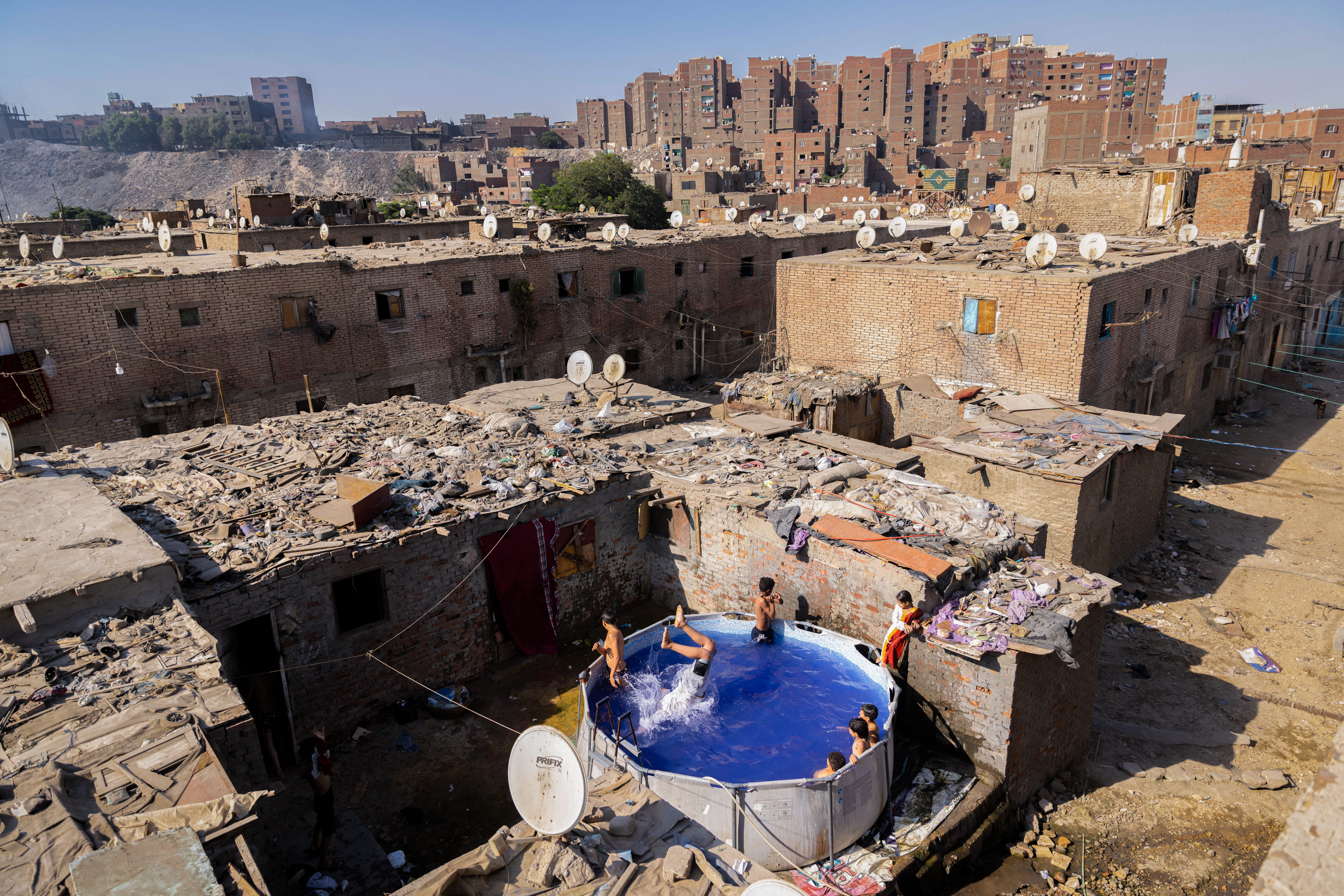 Um Aya and Hussein if Cairo bought this pool as a treat for their children. When neighborhood kids wanted to join in the fun, the couple saw a business opportunity they hoped would benefit their family and their community. Eight years later, the pool is a splashing success.