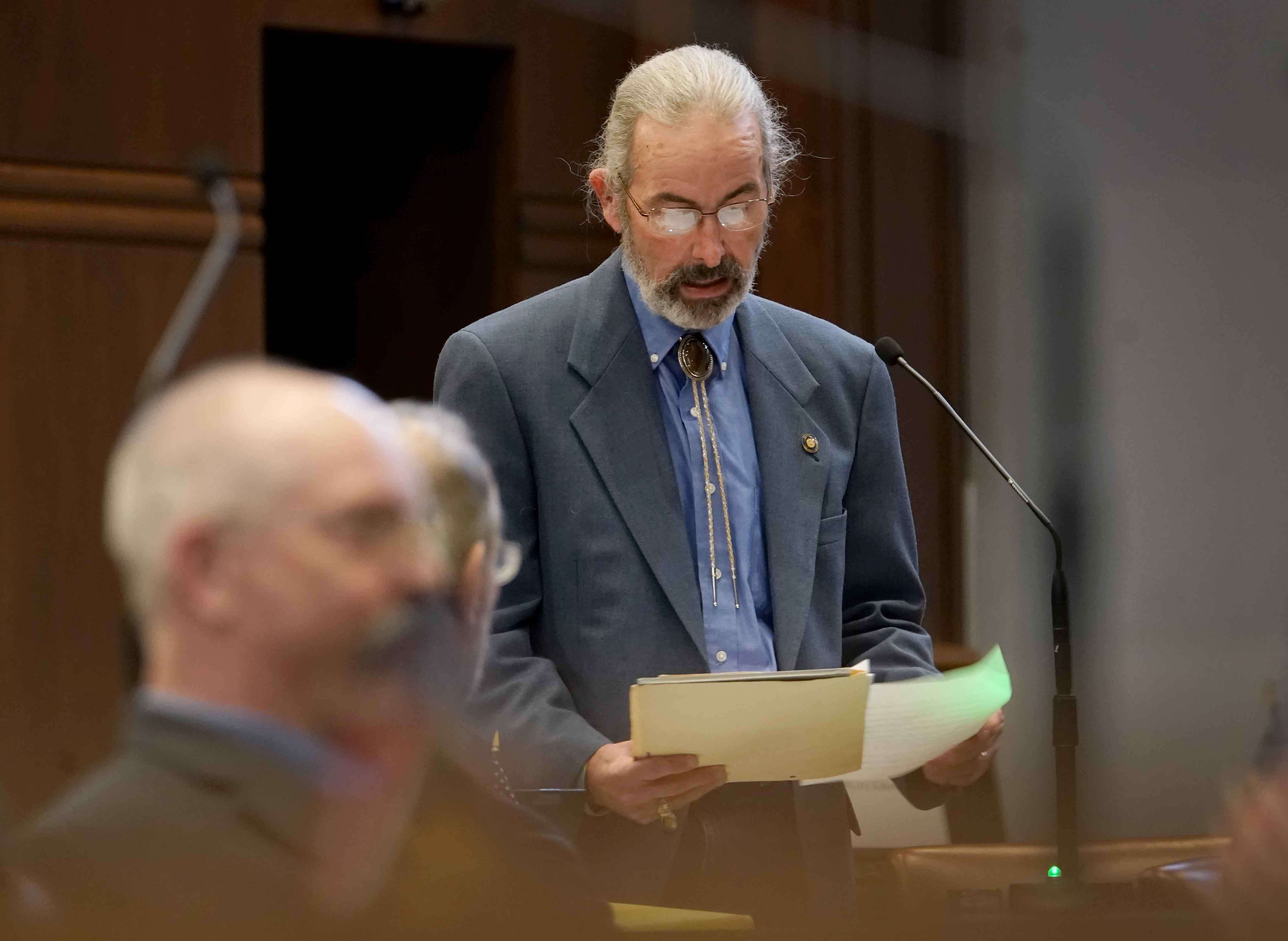 Sen. Floyd Prozanski speaks against approving House Bill 4002, arguing that Oregon was rushing out a law that is not ready — a mistake they said mirrored Oregon’s flawed implementation of Measure 110. Prozanski was one of eight members who opposed the bill, which was passed on a 21-8 vote on Friday.