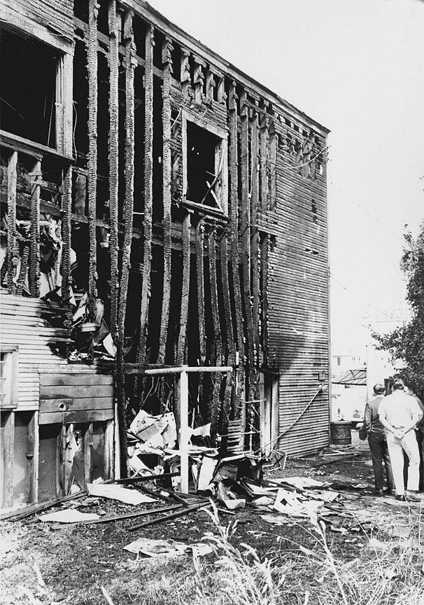A building that burned during the 1967 protests that historians call the Albina riot.