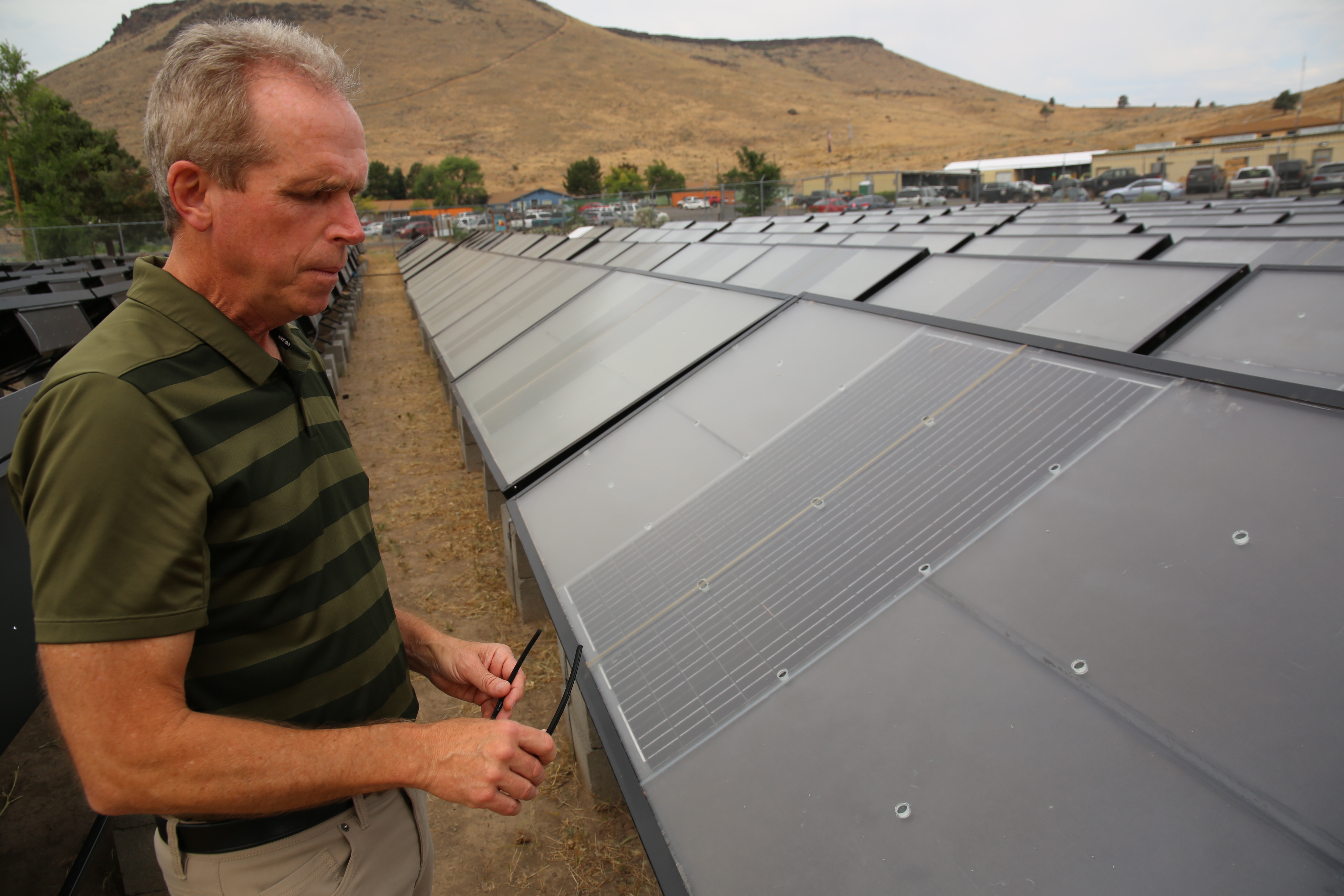 Warm Springs Economic Development Corporation CEO Jim Souers, pictured June 21, 2021, says the hyrdo panels should last 10-15 years, and applauds the technology as largely self-sustaining: 