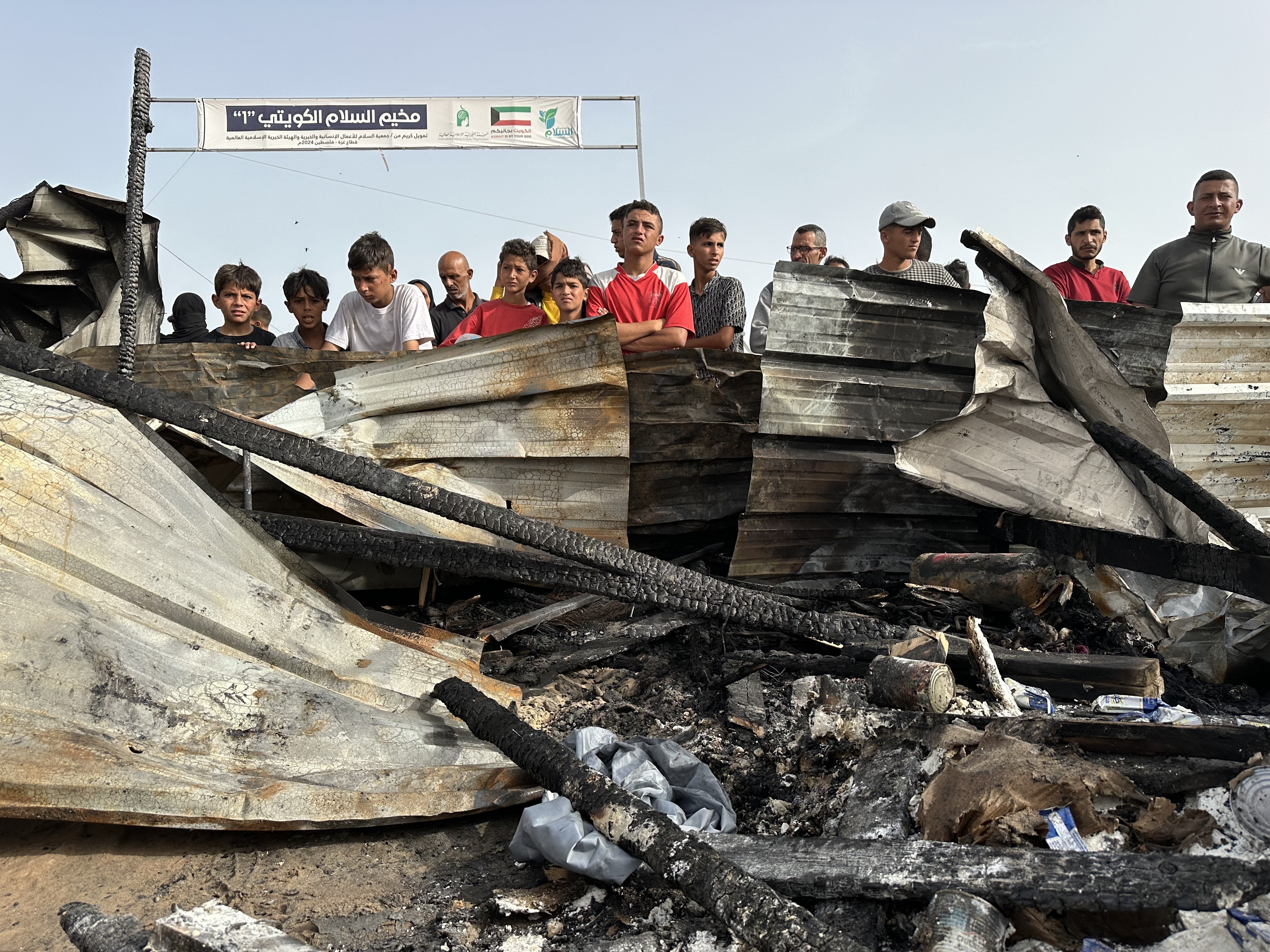 An Israeli airstrike killed 45 Palestinians in an encampment for