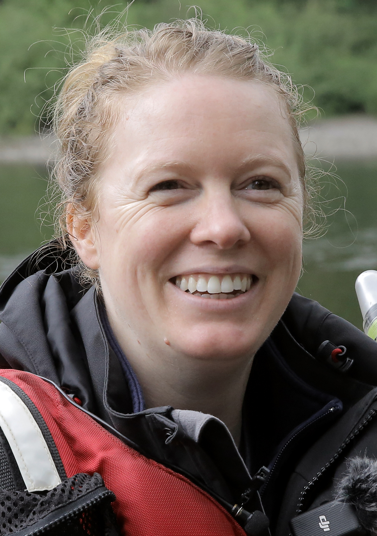 “The water is faster than it looks. The water is colder than it looks. There are steep drop-offs. You can get your foot entrapped,” said Corbet Fire Captain Jasmine Zimmer-Stucky about the Sandy River, May 16, 2025.