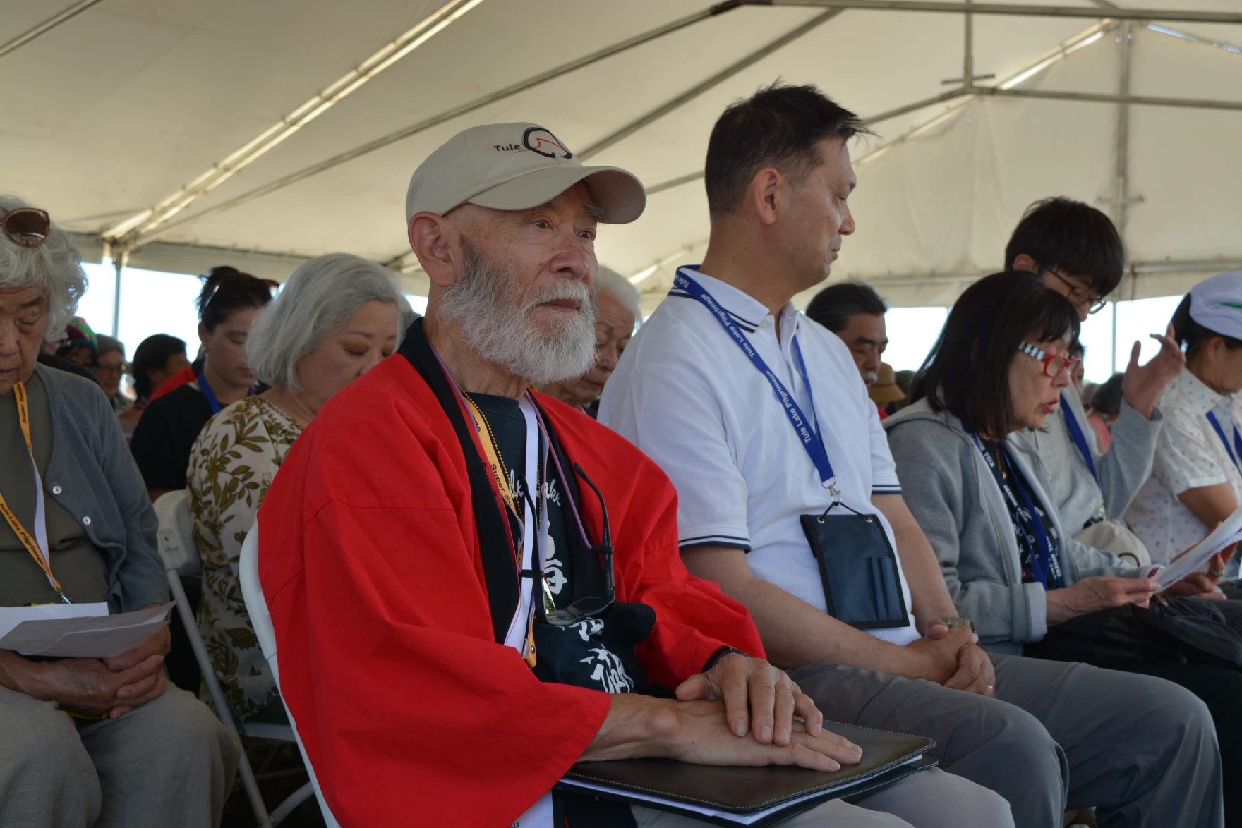 Hiroshi Shimizu, the organizer of the Tule Lake Pilgrimage at the memorial ceremony on July 4, 2026.
