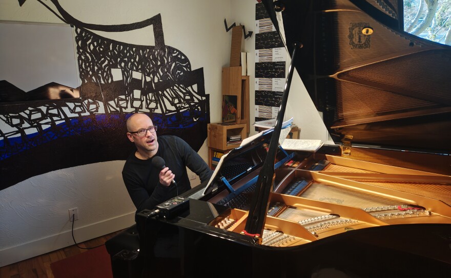 Eugene composer explores the shape of sound in music and art - OPB Eugene composer explores the shape of sound in music and art - OPB