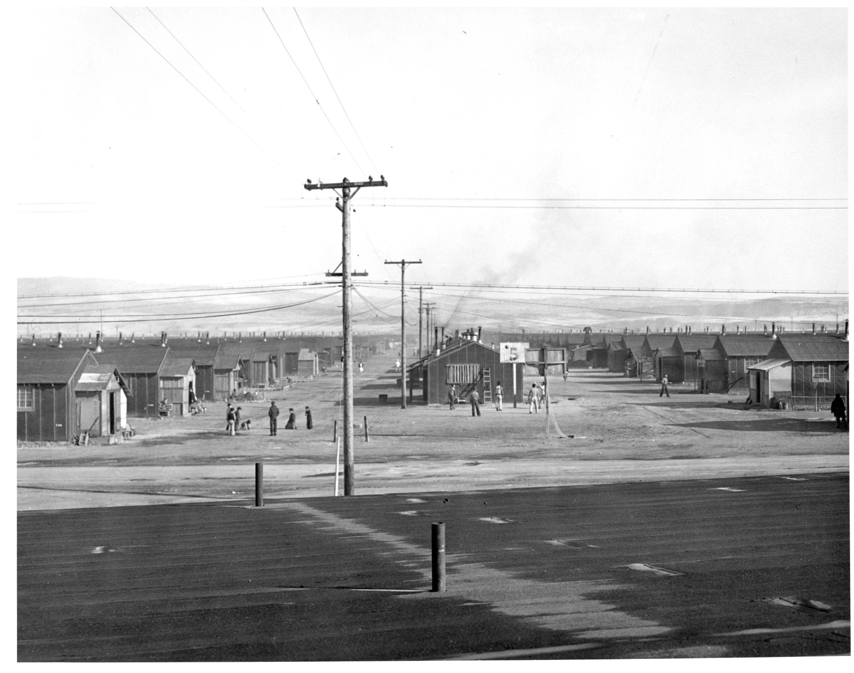 A typical block of barracks at the Tule Lake Segregation Center.