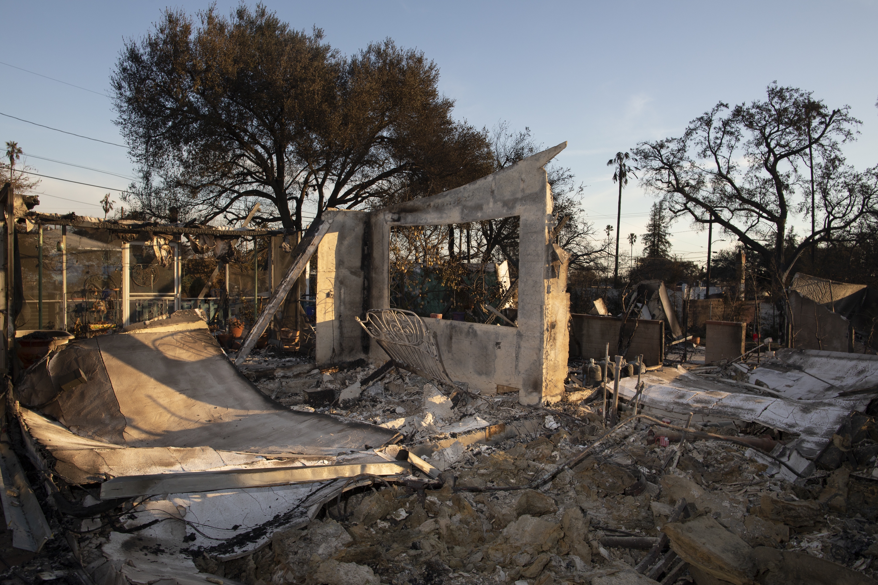 A home that was destroyed by wildfire in Altadena, Calif.