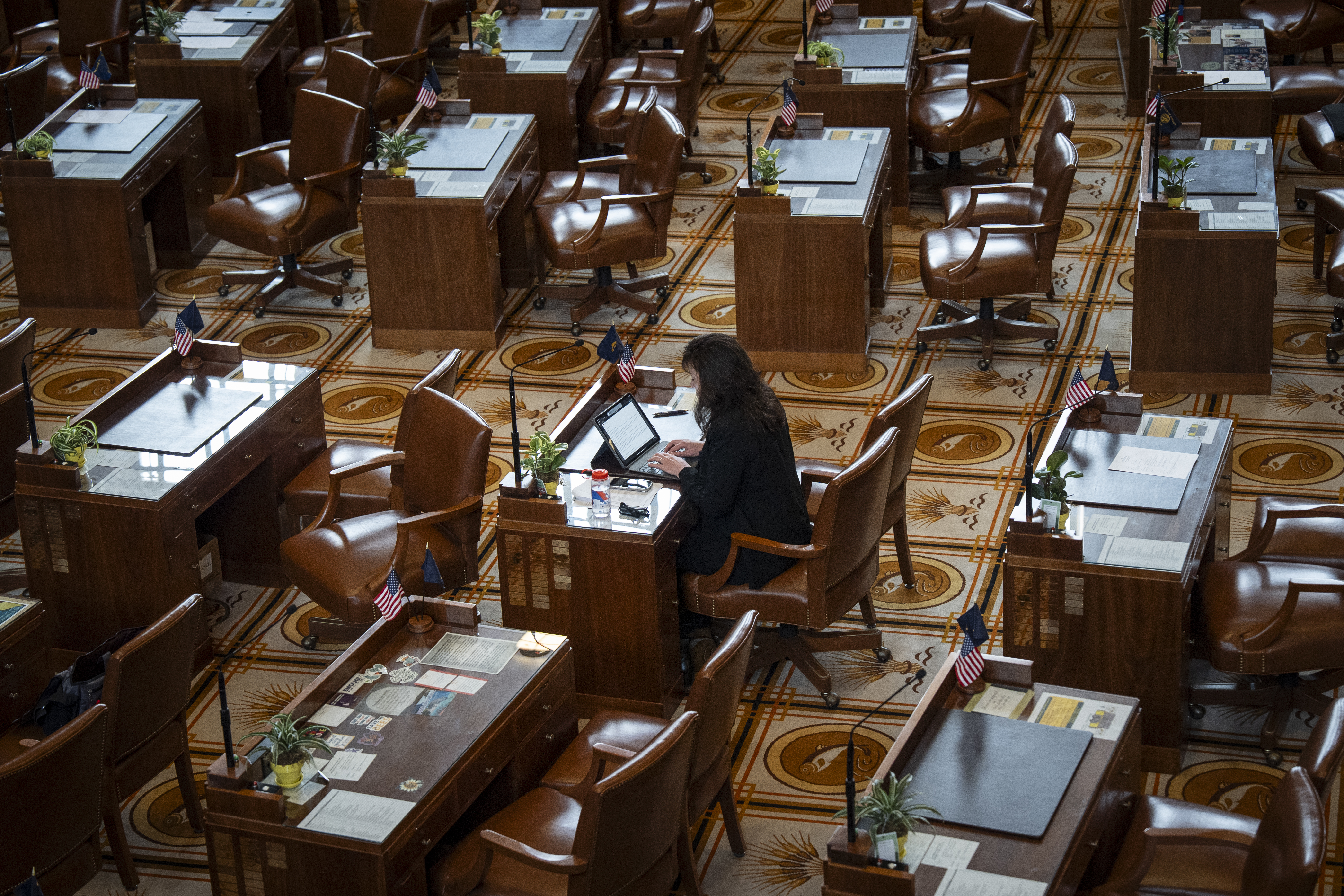 Legislators attend the opening session at the Oregon State Capitol in Salem, Ore. on Monday, Feb 2, 2026.