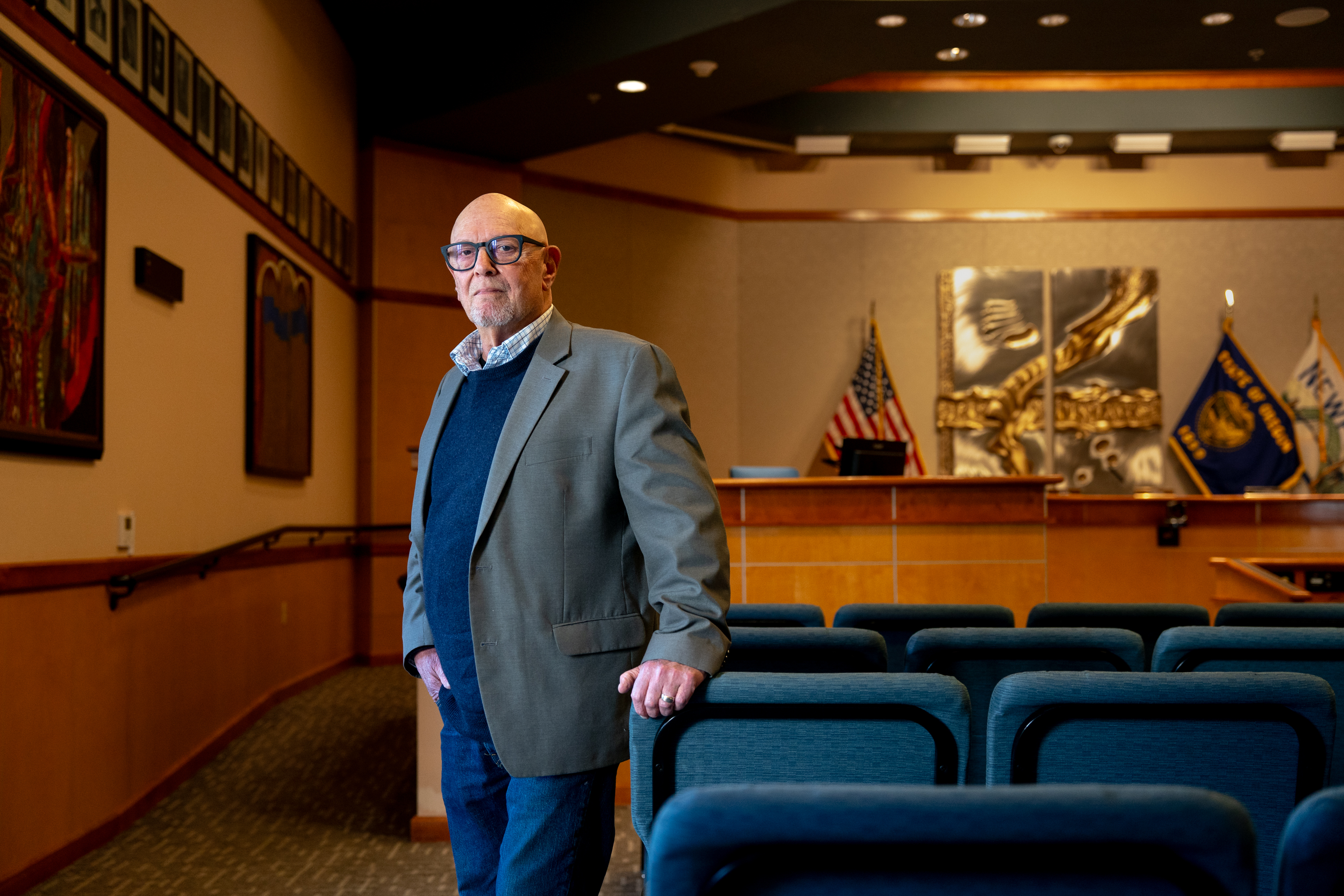 Newport Mayor Jan Kaplan poses for a portrait at Newport City Hall on Nov. 17, 2025 in Newport, Ore. In a video posted to Instagram on Tuesday, Newport Mayor Jan Kaplan reported that the city had confirmed that a contractor called Team Housing Solutions “has called multiple hotels up and down the coast, as recently as this morning.”