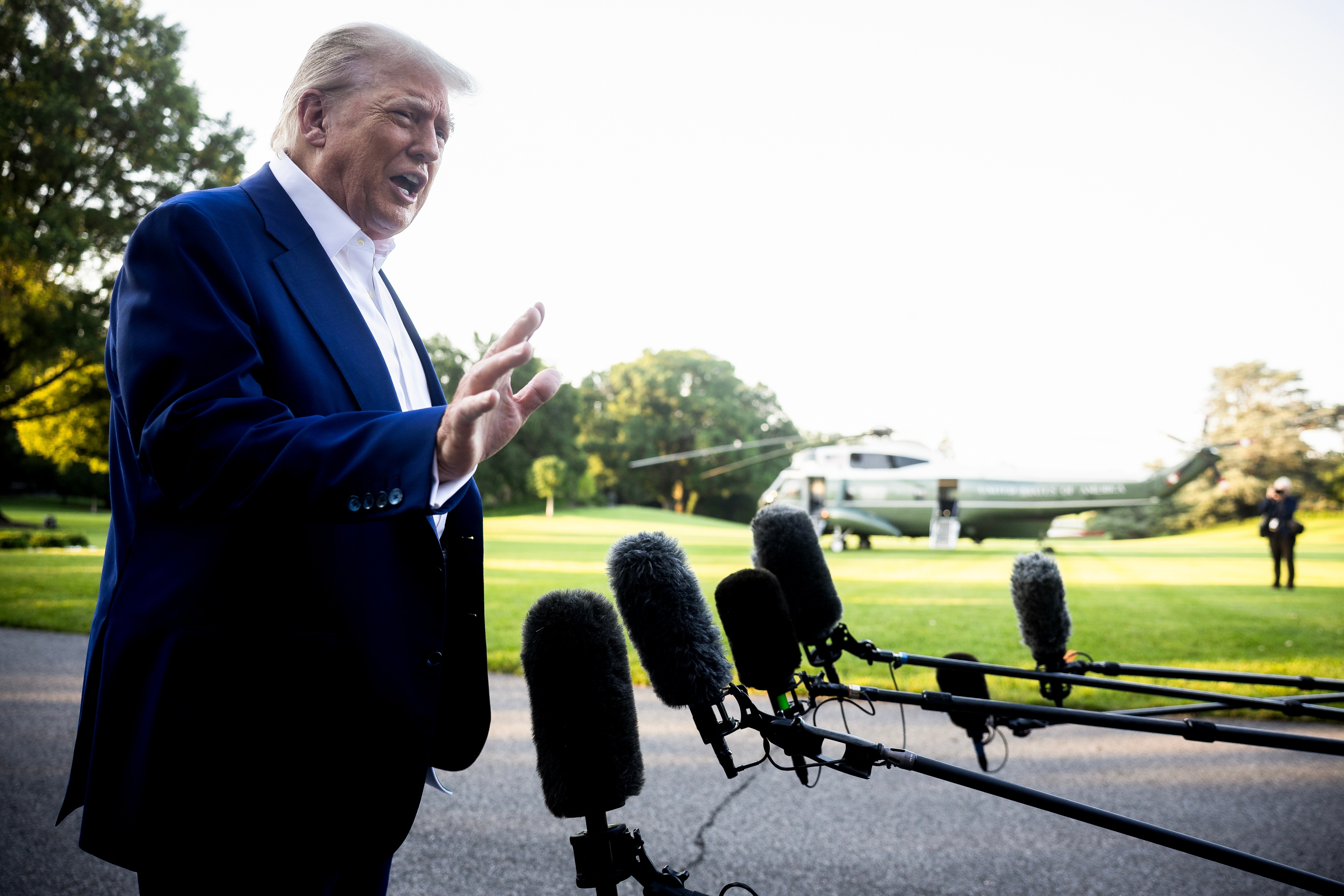 President Trump speaks during a media conference at the NATO summit in The Hague, Netherlands on June 25.