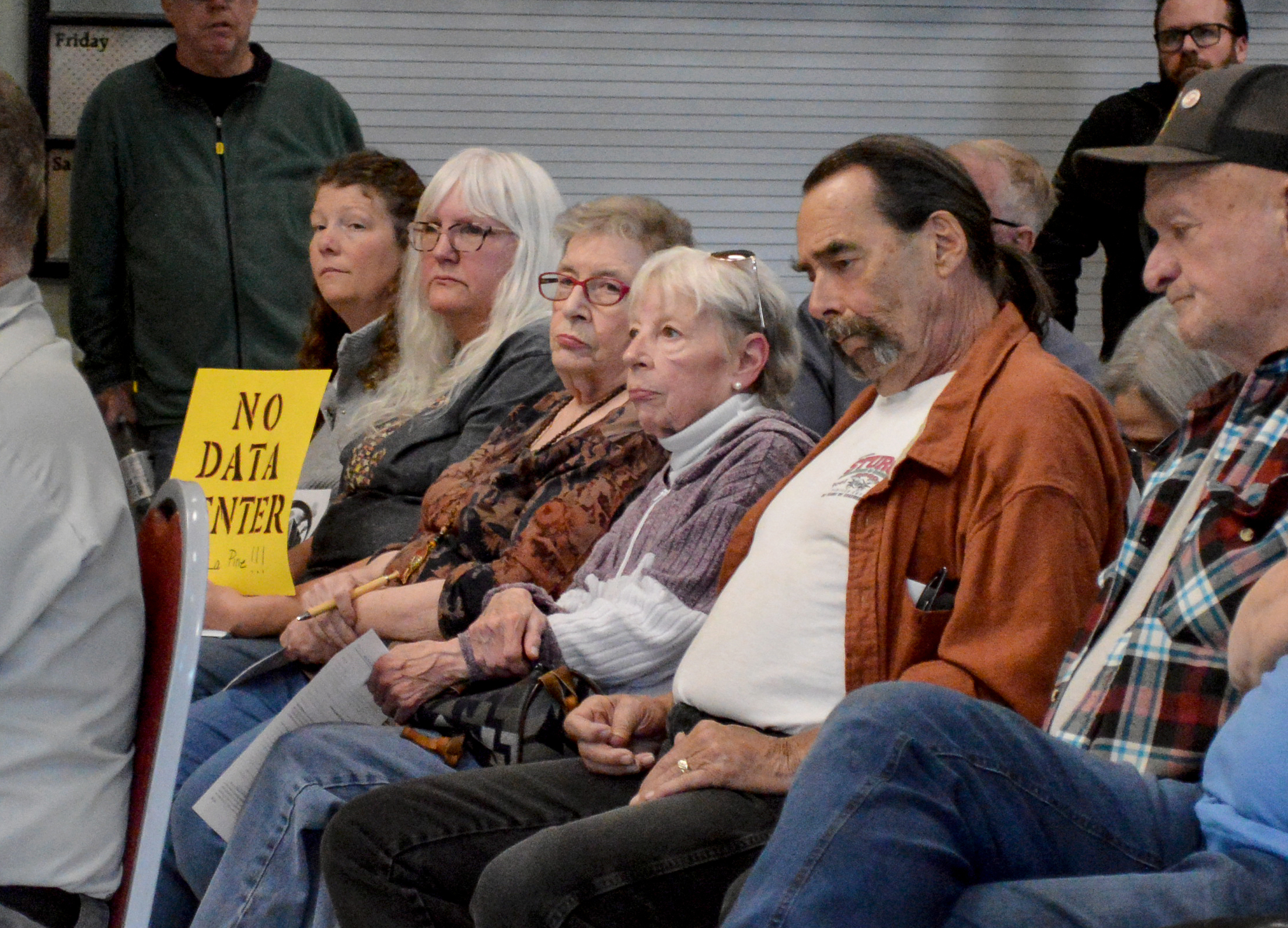 La Pine residents attend a packed city council meeting on Wednesday, May 27, 2026. A proposed data center was on the agenda.
