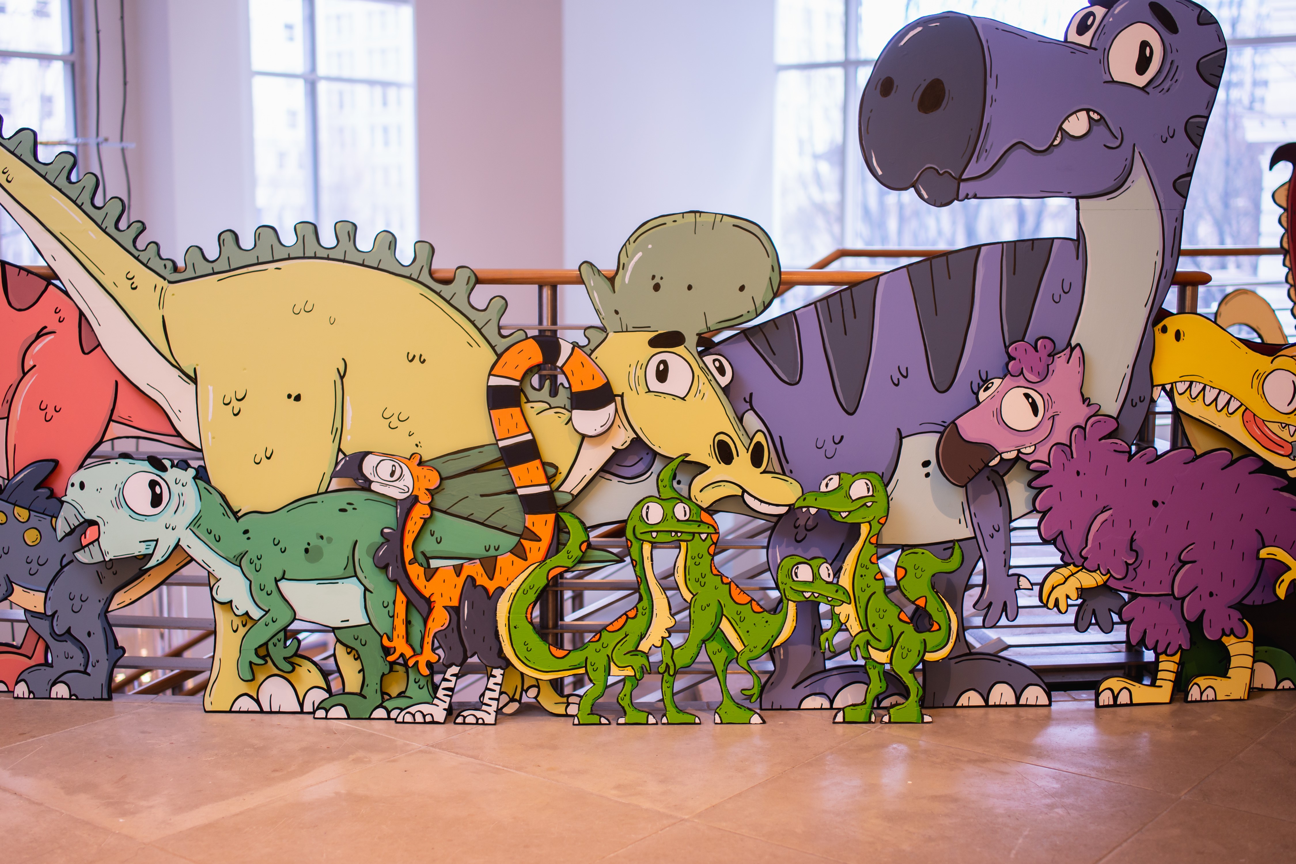 Artist Mike Bennett opens Dinolandia, cartoon dinosaur exhibit in downtown  Portland