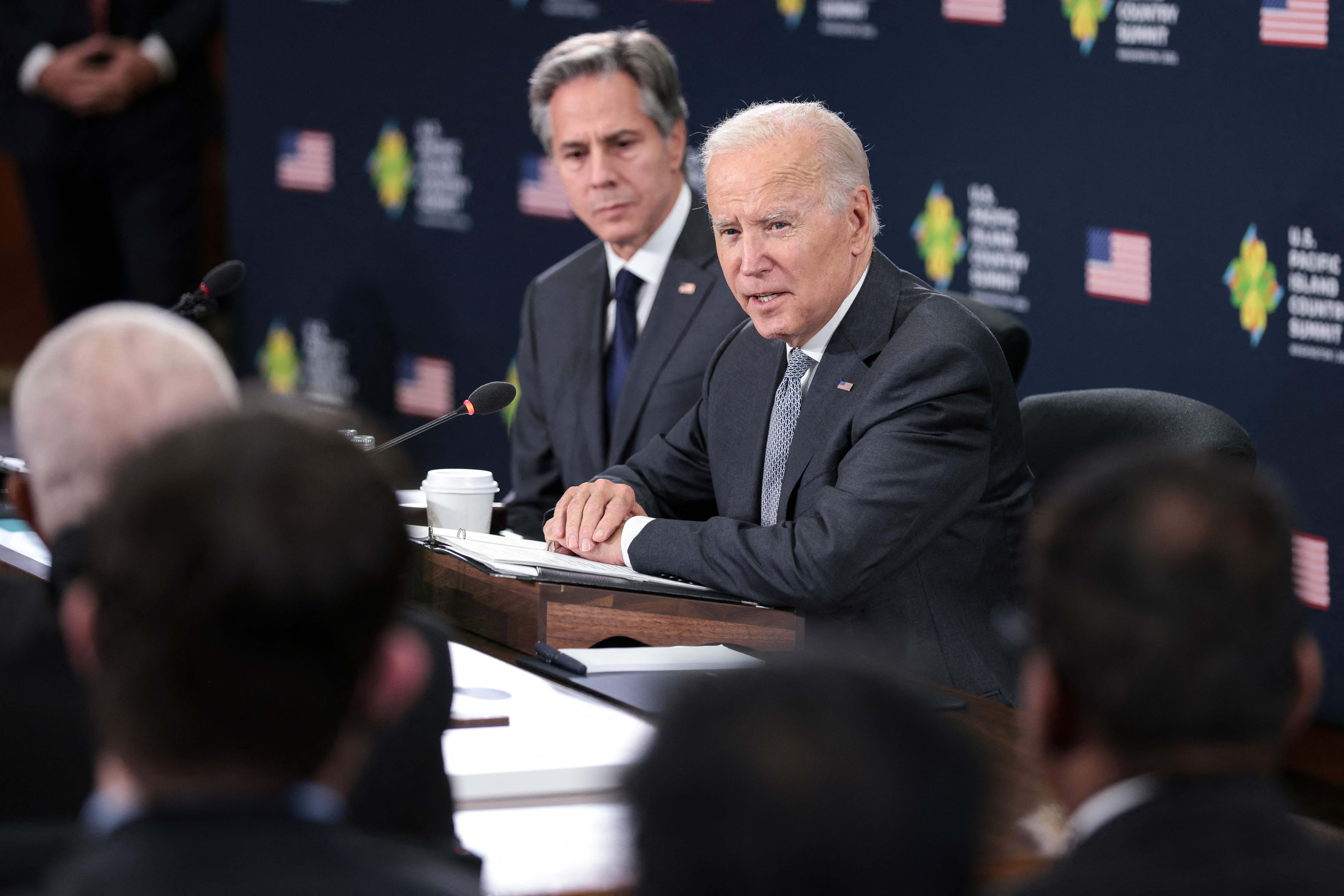 "The United States will never, never, never recognize Russia's claims on Ukraine sovereign territory," President Biden said Thursday at the U.S.-Pacific Island Country Summit in Washington. "This so-called referenda was a sham — an absolute sham — and the results were manufactured in Moscow."