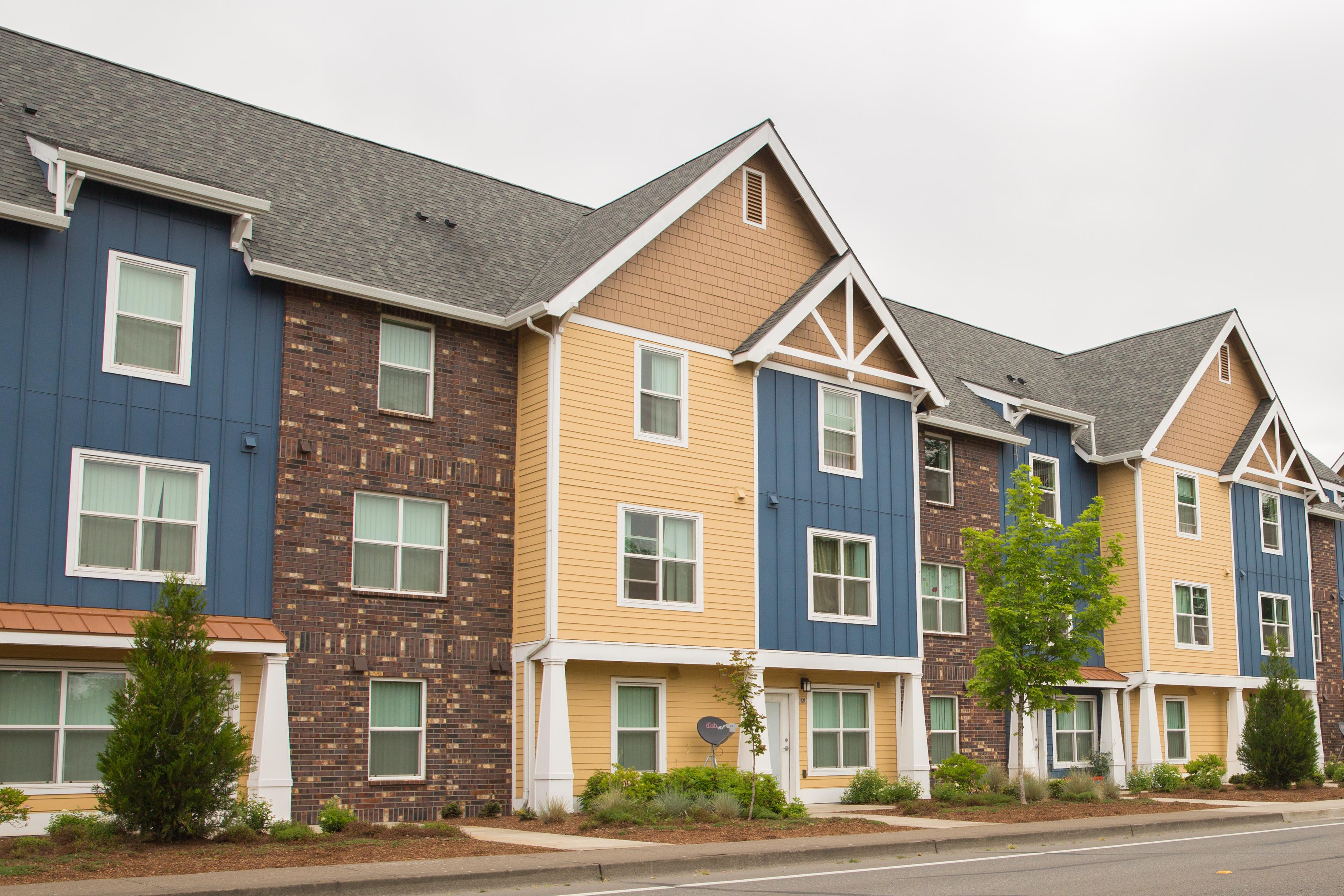 The 54-unit Woodwind Apartments in Albany, Ore., sits on the site of a 22-unit mobile home park. The complex was built in 2015 by Innovative Housing, Inc., which develops housing for low-income families.