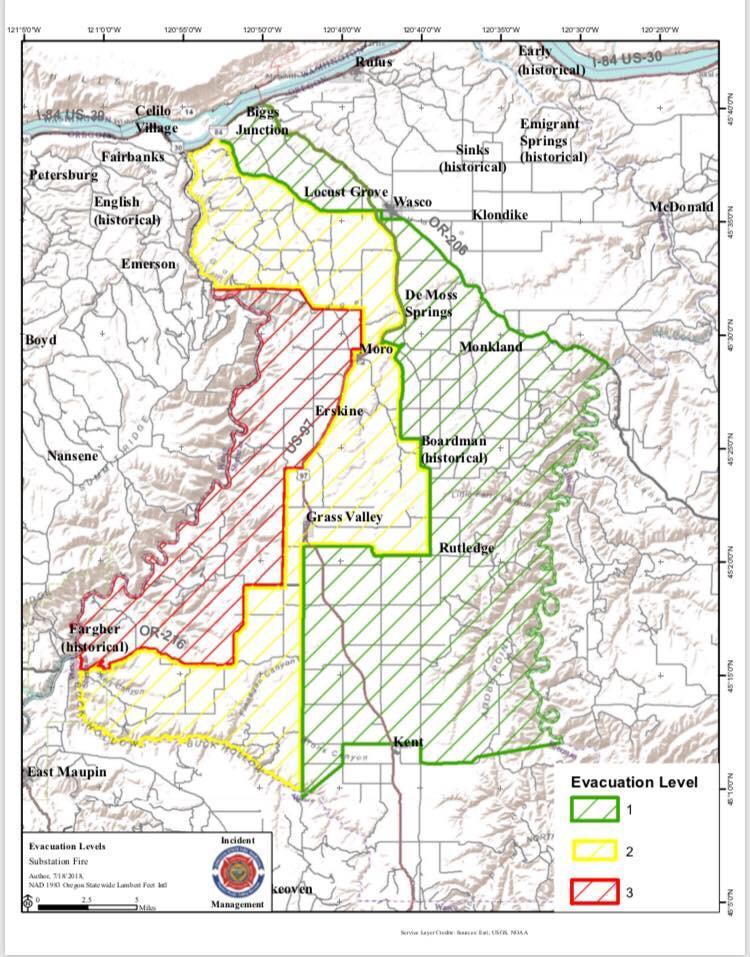 The Dalles Fire Map It's Just A Tinderbox Out Here': Fire Near The Dalles Grows   OPB