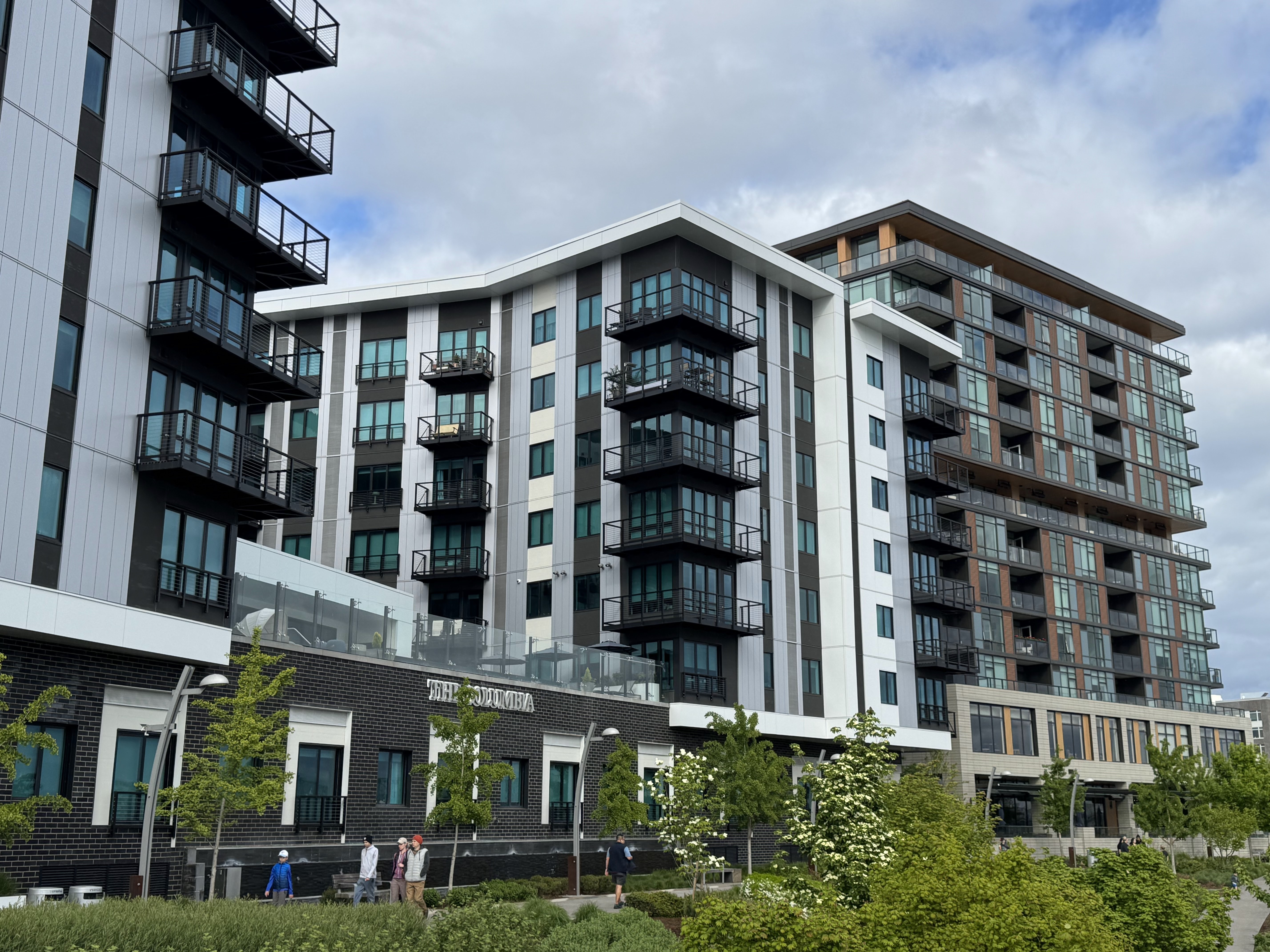 An apartment complex located at the Columbia River waterfront in Vancouver, Wash., on April 27, 2025.