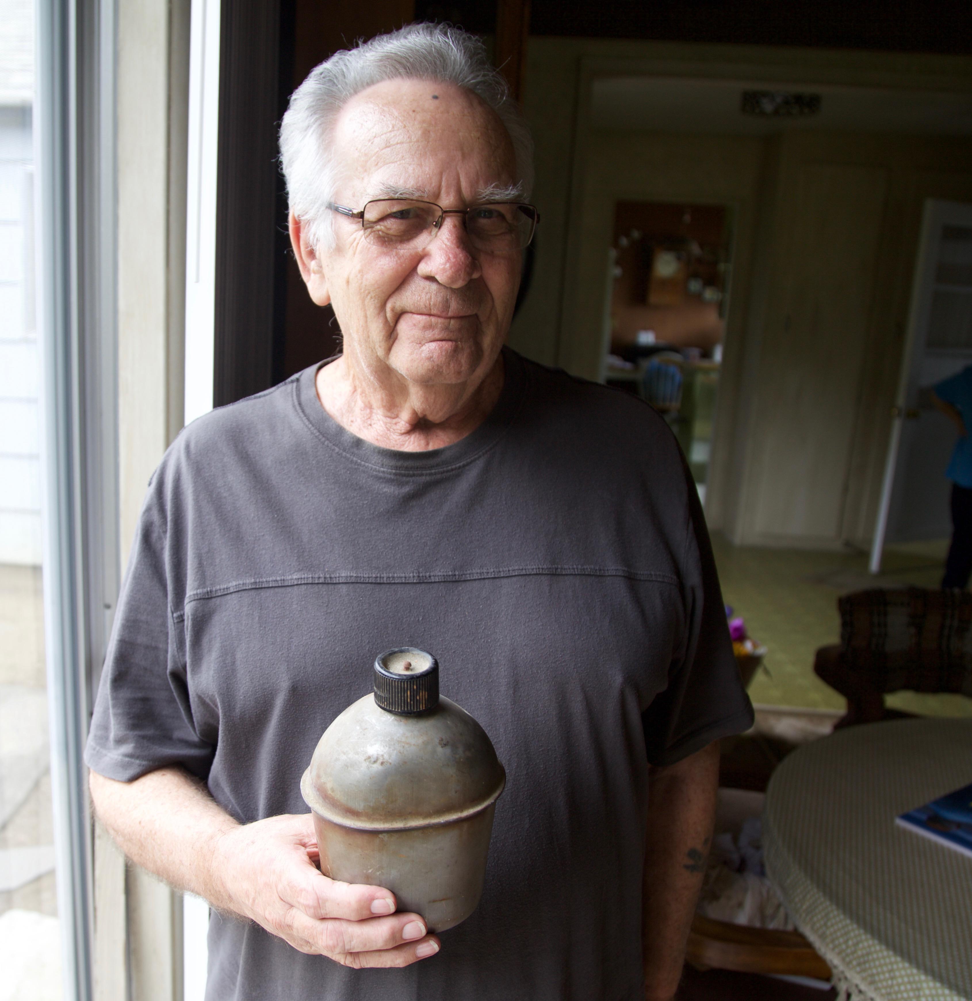Donny Meyers spent his childhood living in Bayocean. He remembers finding all kinds of flotsam and jetsam on the beach, including a U.S. Marines water bottle.