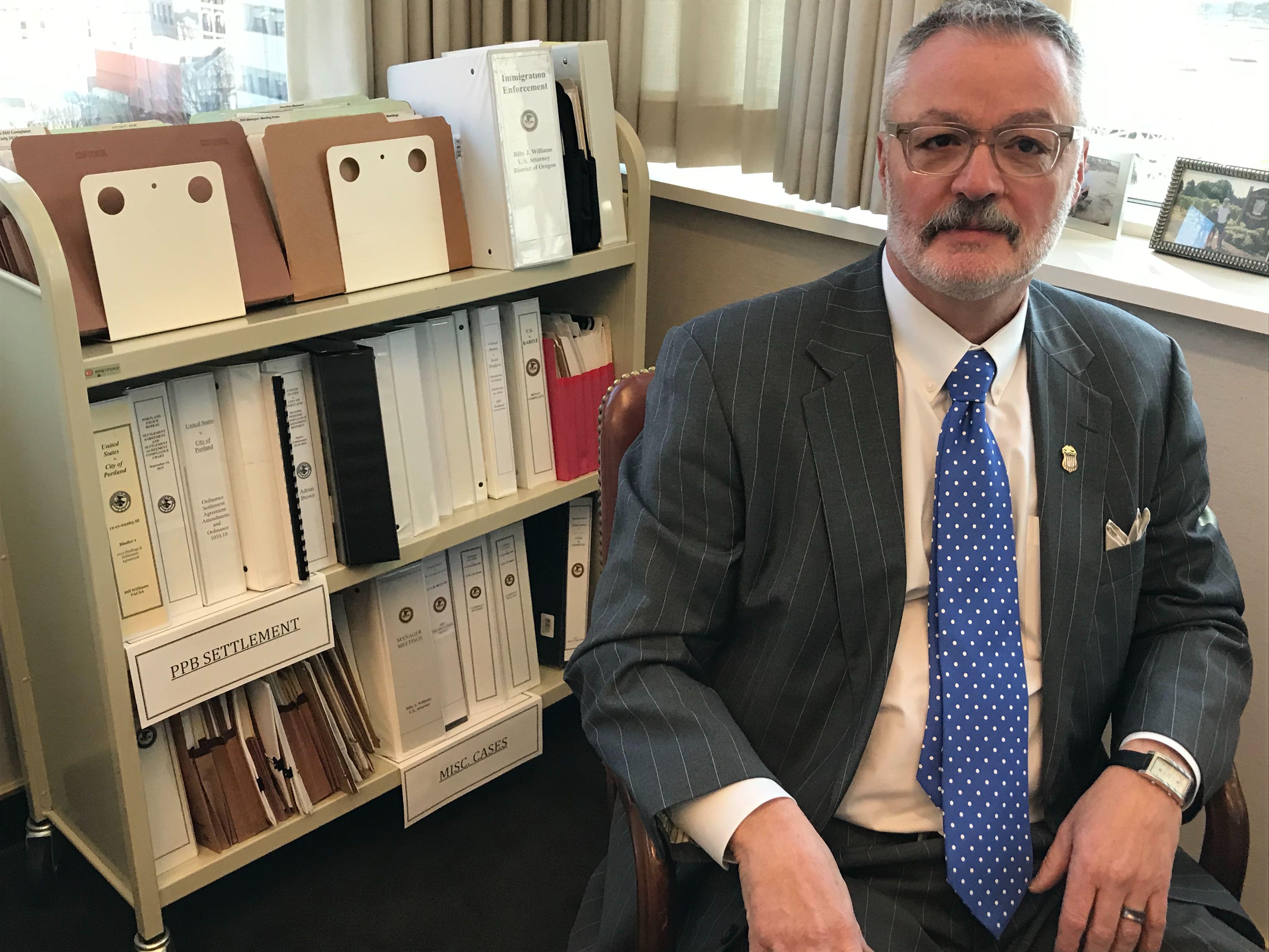 U.S. Attorney for Oregon Billy Williams in his office on Feb. 21, 2020. 