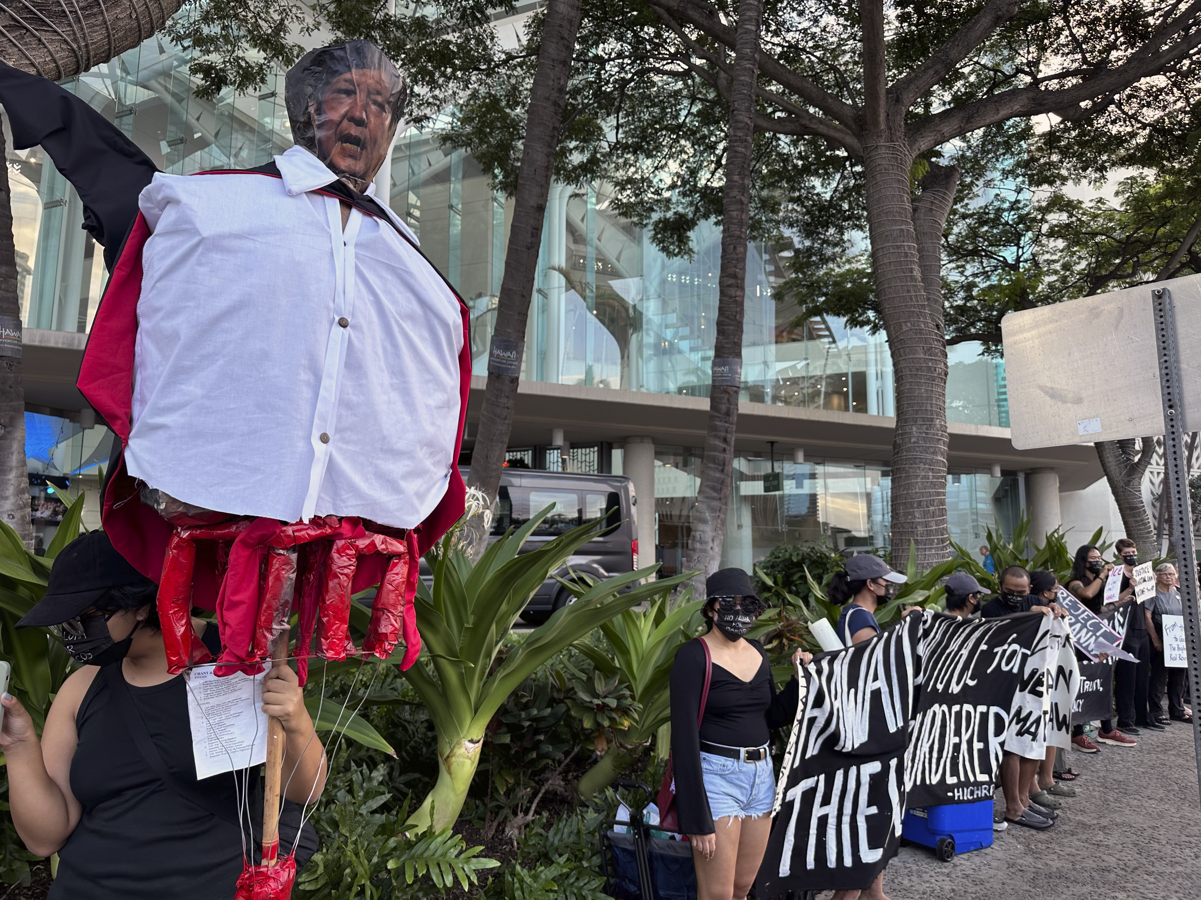Filipino president's visit to Hawaii sparks protests and