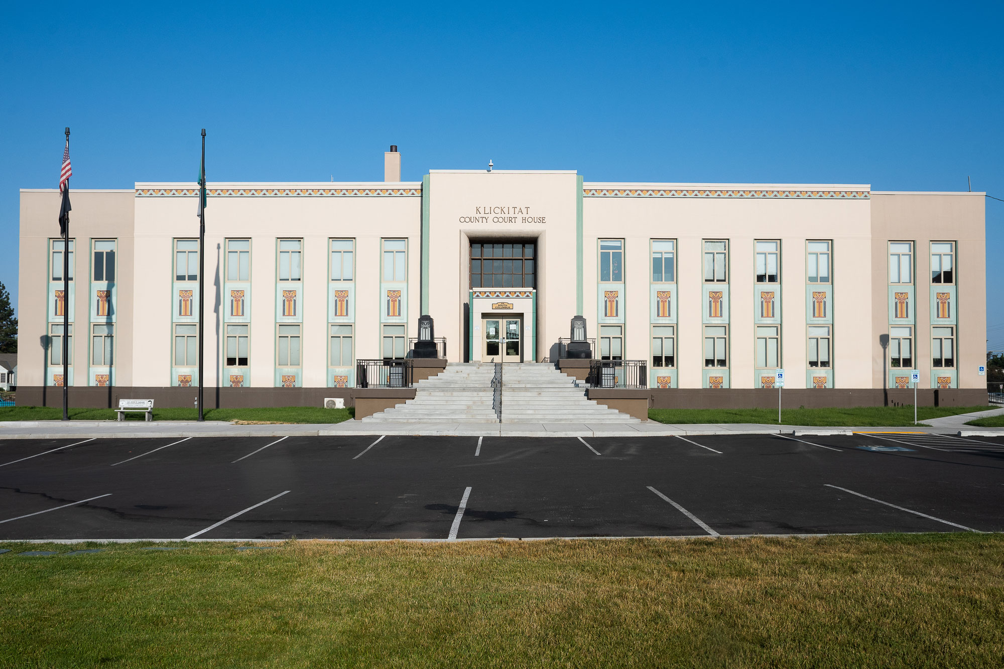The posse's "special deputies" sometimes provide courtroom security inside the Klickitat County Courthouse and assist in inmate transports from the adjoining county jail in Goldendale.