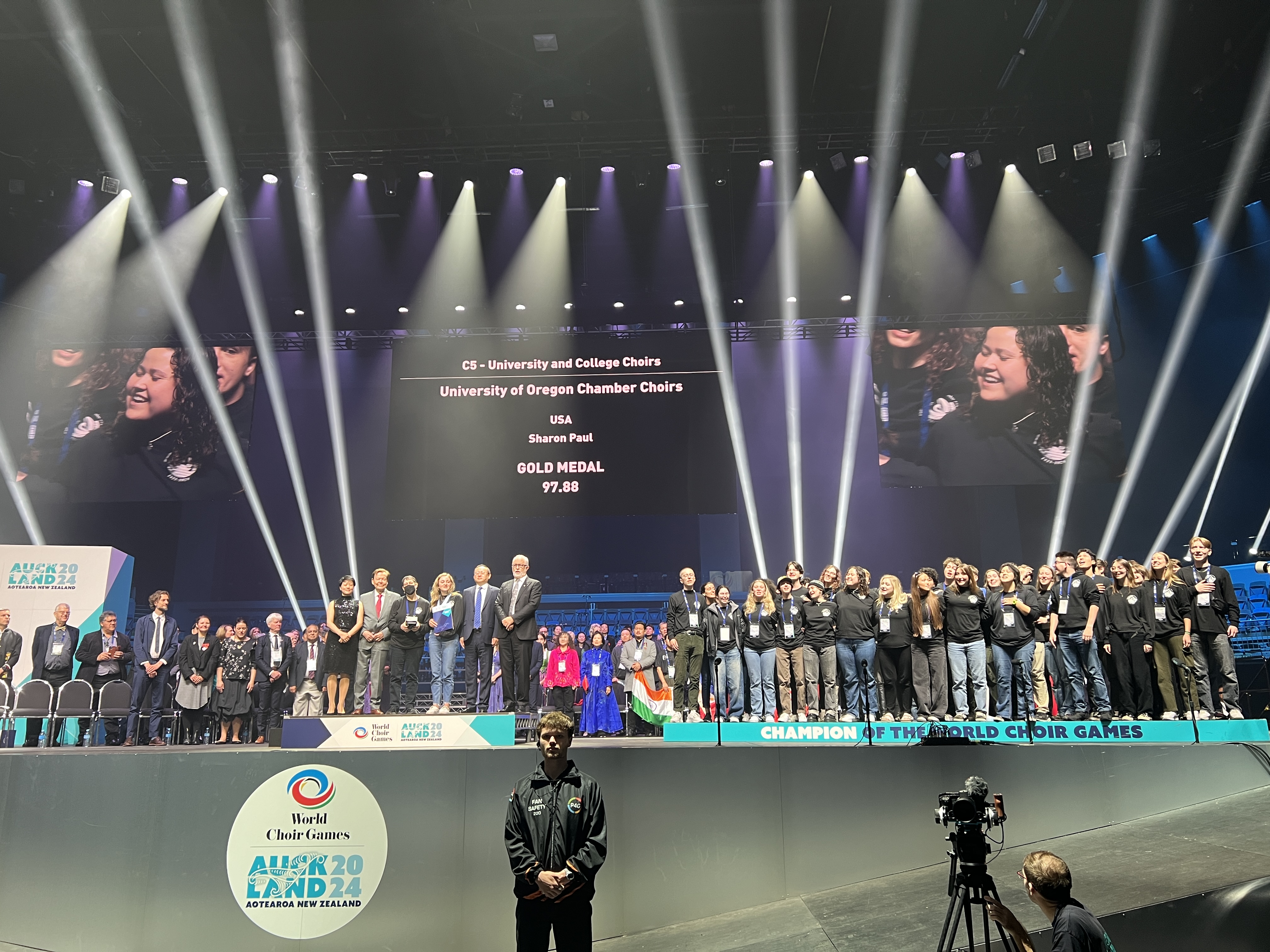 The University of Oregon choir won a gold medal at the World Choir Games in New Zealand in July 2024.