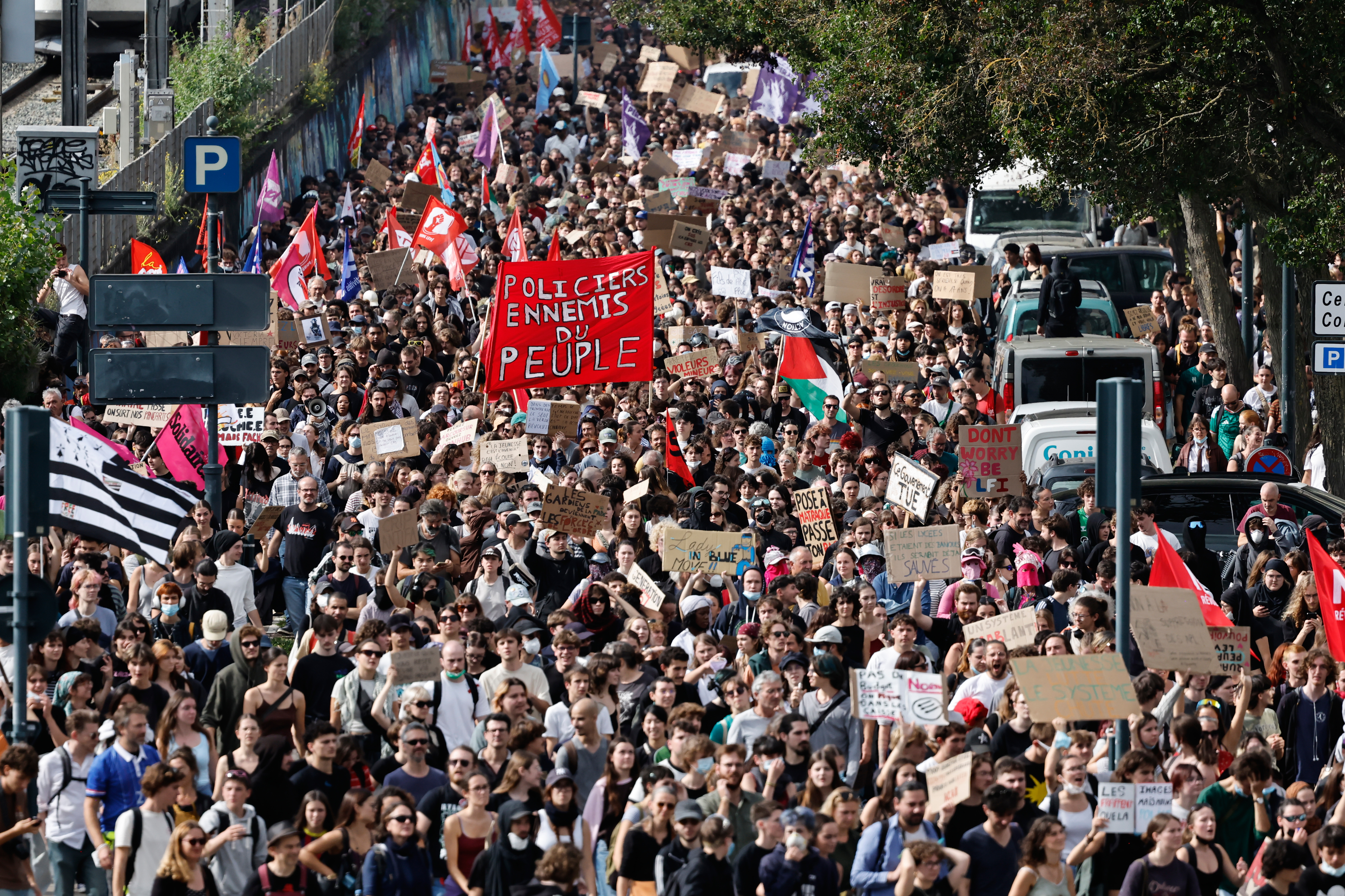 Photos show protests across France as students demand more school resources - OPB