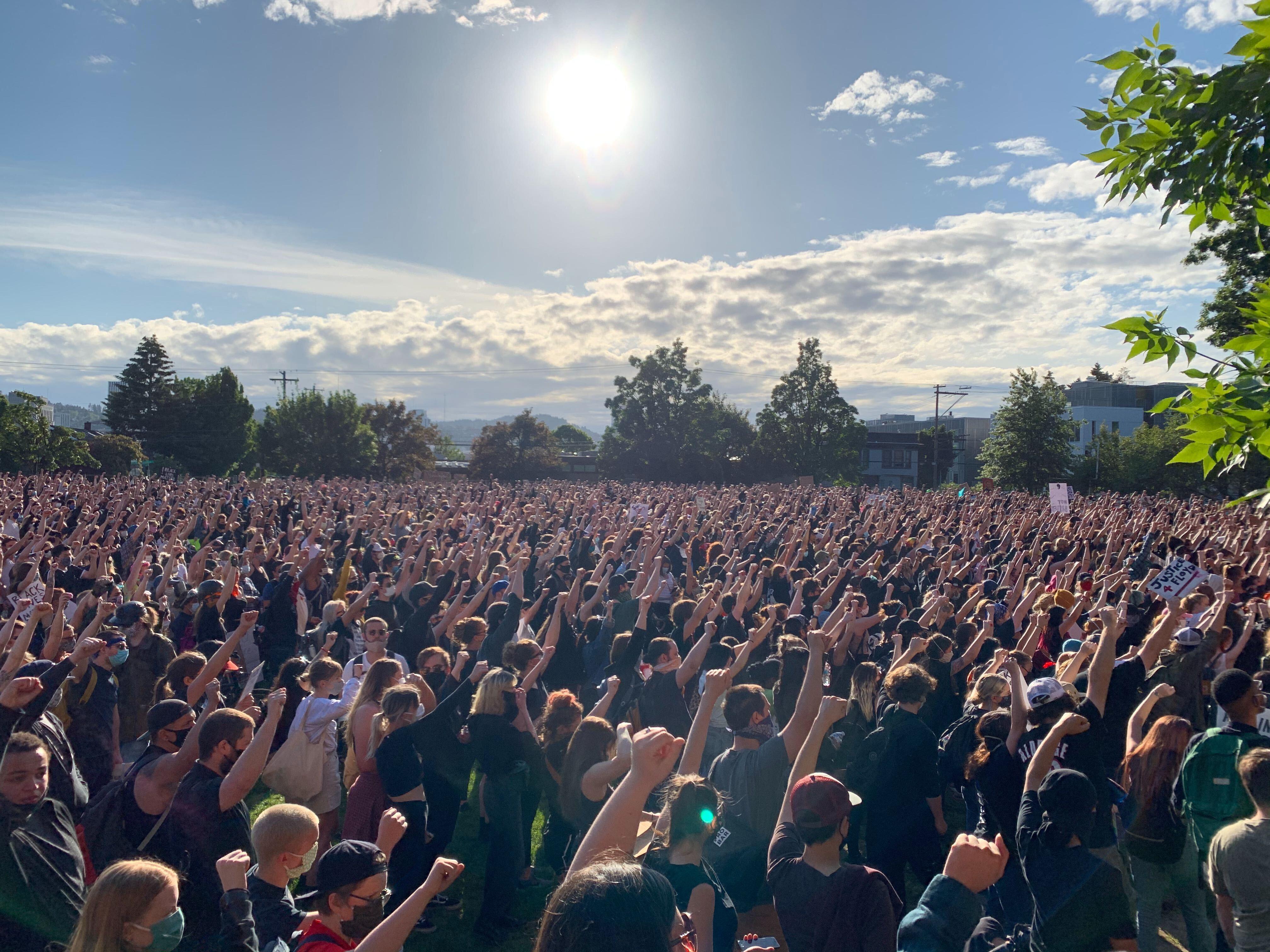 Thousands Gather In Portland For 5th Night Of George Floyd