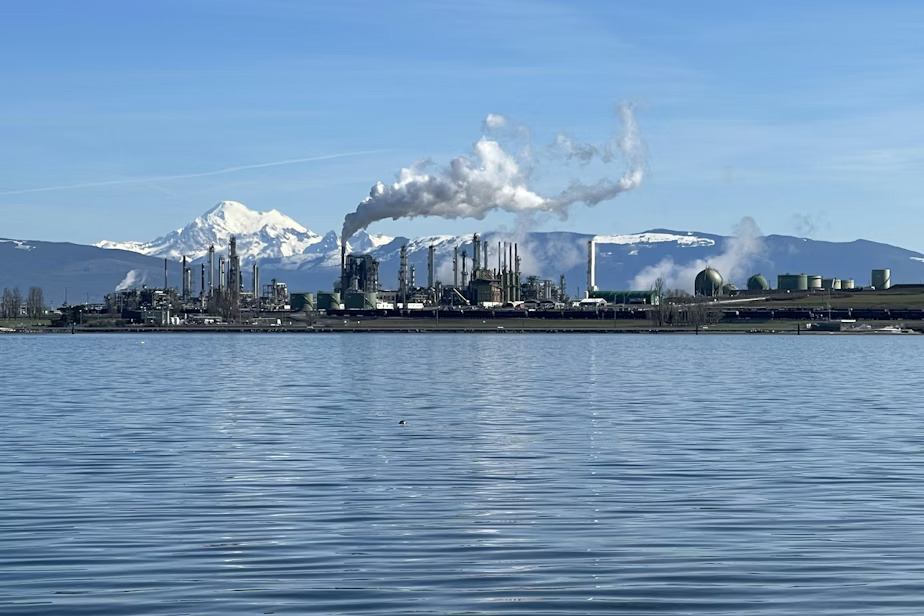 Major polluters, like the Marathon refinery shown on March 16, 2024, in Anacortes, Washington, have to calculate and disclose their climate-altering emissions.