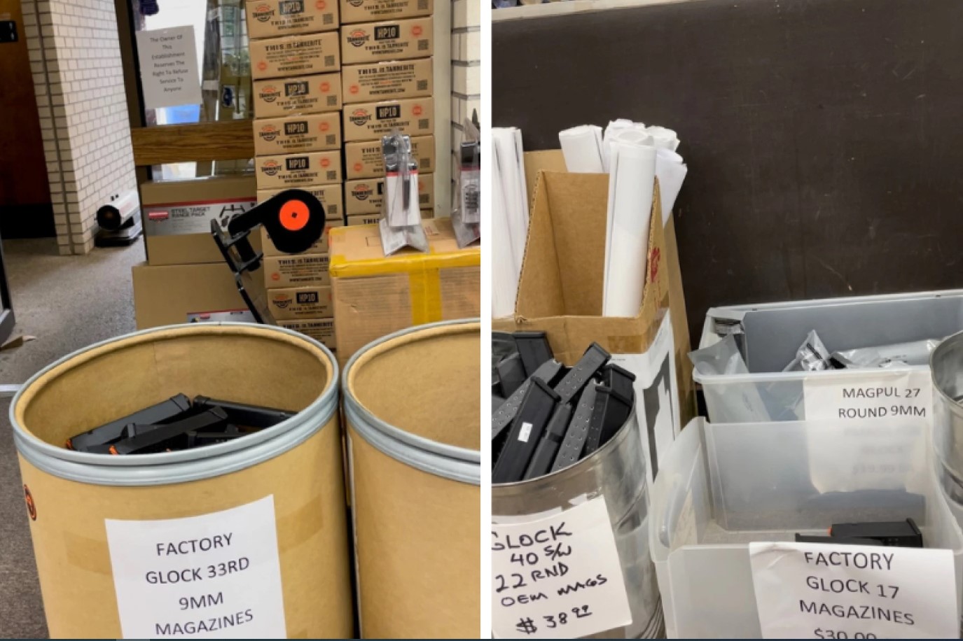 The Washington State Attorney General's Office included these photos in its lawsuit against Gator’s Custom Guns in Kelso, which the AG alleges sold high-capacity magazines after a state ban went into effect.